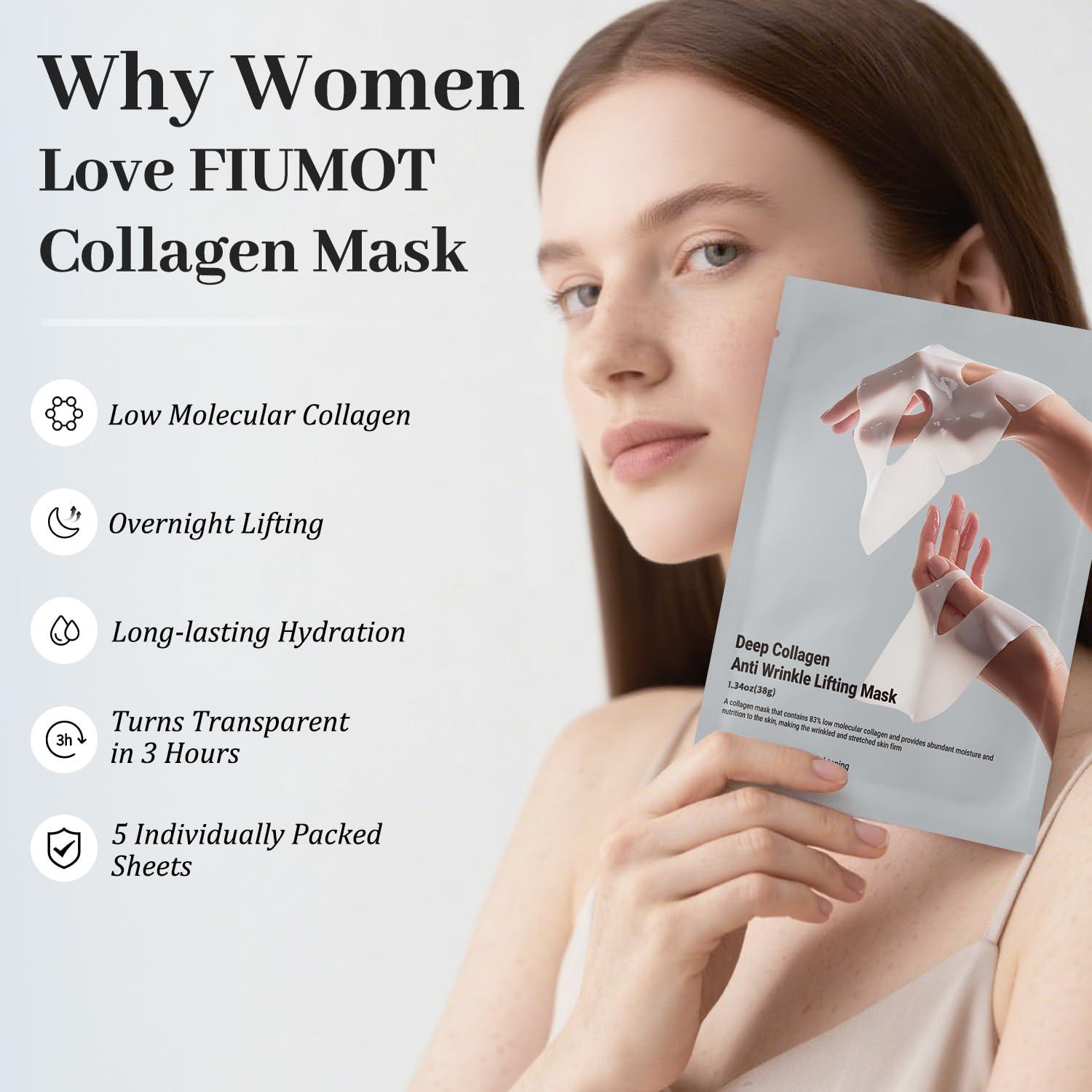 Mascarilla Facial Fiumot Colágeno Reafirmante 38g 5 Paquetes