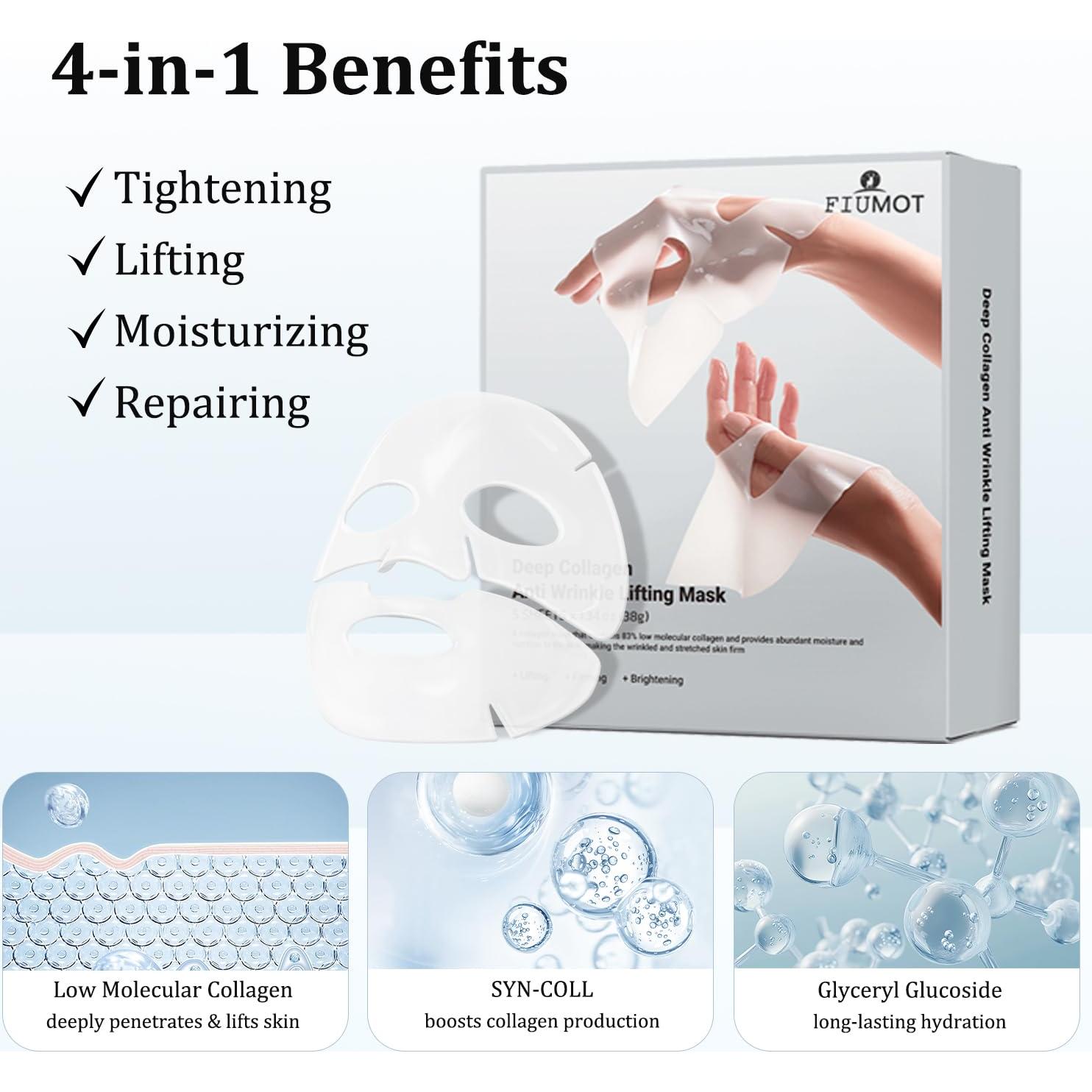 Mascarilla Facial Fiumot Colágeno Reafirmante 38g 5 Paquetes