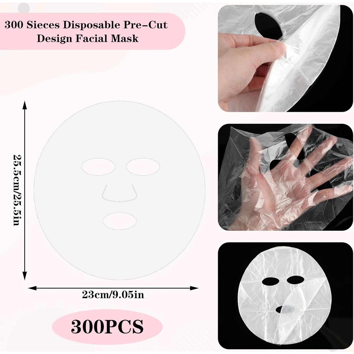 300 Hojas de Máscara Facial Plástica Desechable PEOVLVN 23x25.5cm
