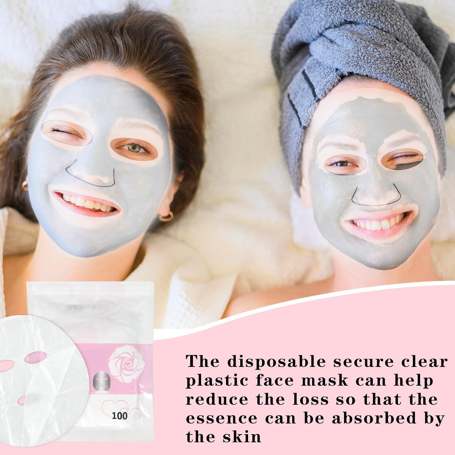 300 Hojas de Máscara Facial Plástica Desechable PEOVLVN 23x25.5cm