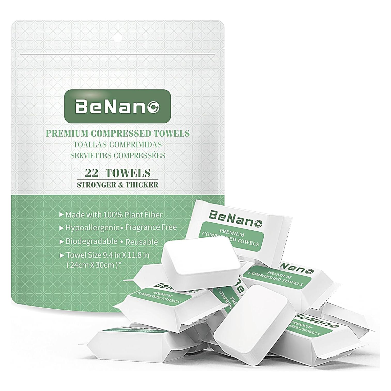 Toallitas Faciales Comprimidas Benano 30x24 cm Biobasadas