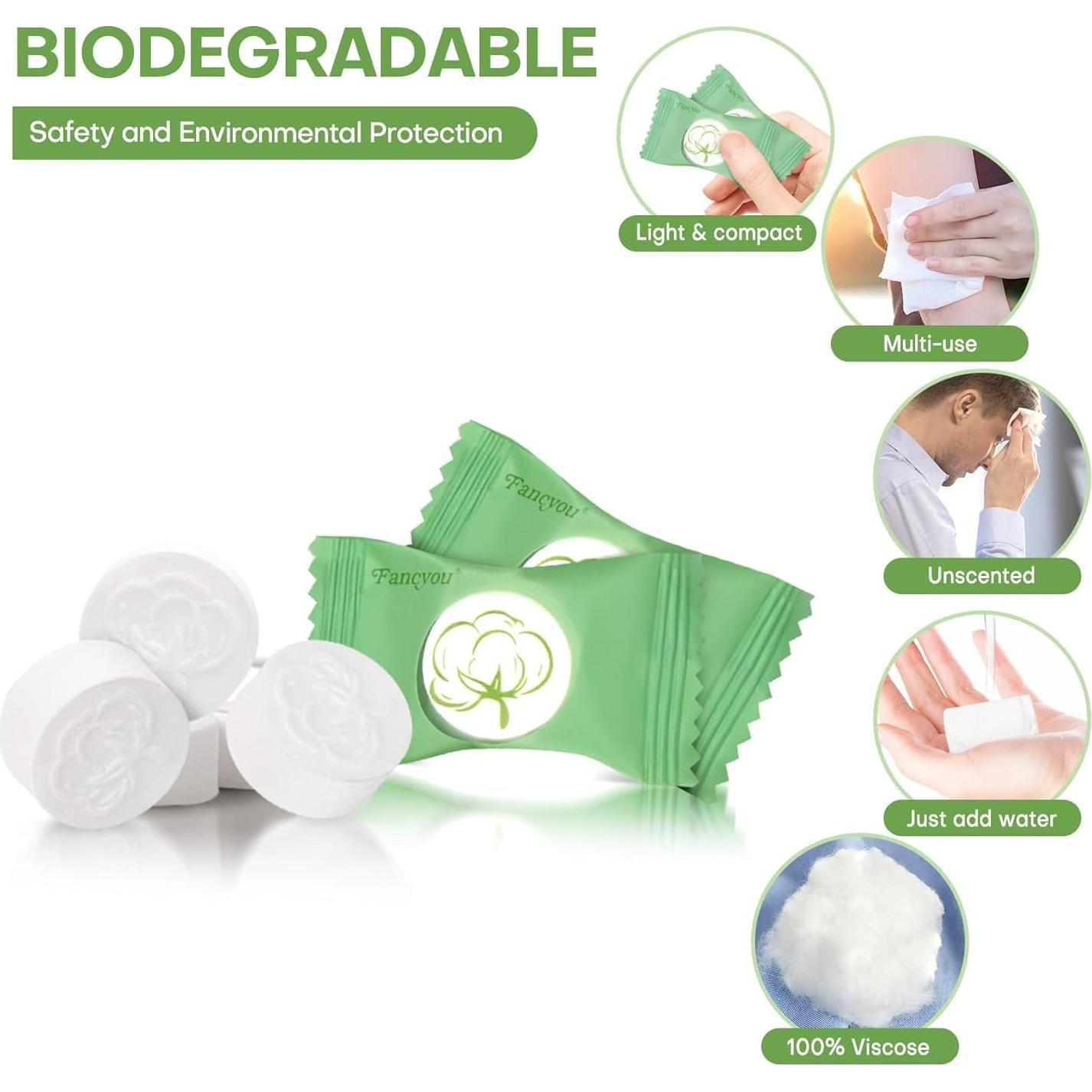 Toallas Comprimidas Desechables Fancyou 300 Pcs 23x19 cm