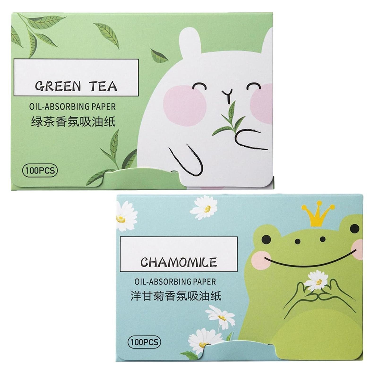 200 Hojas Absorbentes de Aceite Galepromot - Té Verde y Manzanilla