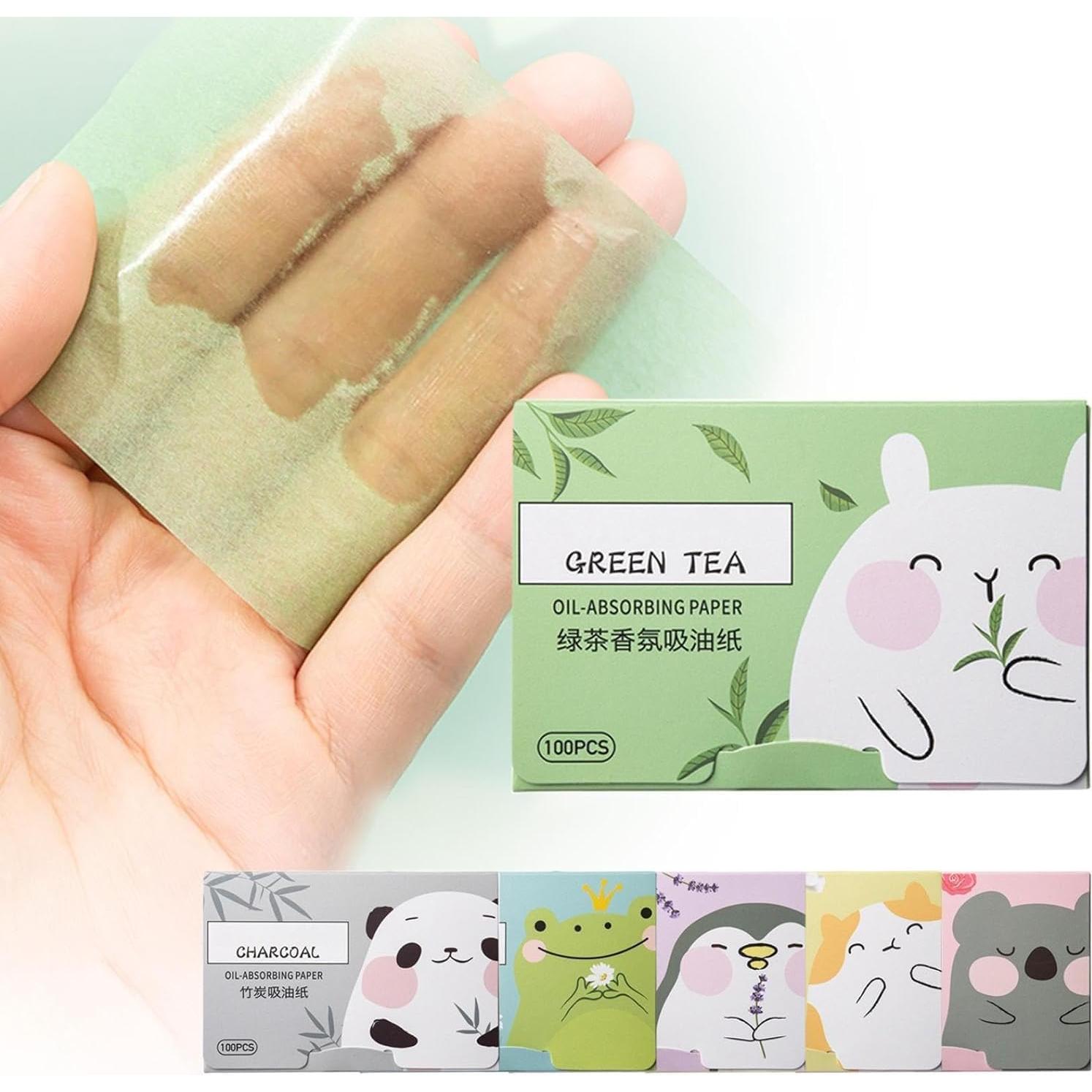 200 Hojas Absorbentes de Aceite Galepromot - Té Verde y Manzanilla