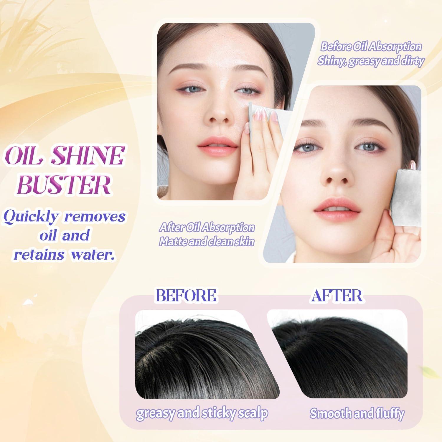 BOROLA Papel Absorbente de Aceite 100 Hojas con Espejo y Puff