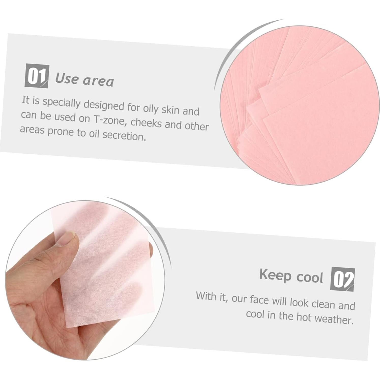 Papel Absorbente de Aceite Facial Ipetboom 200 Piezas Portátil