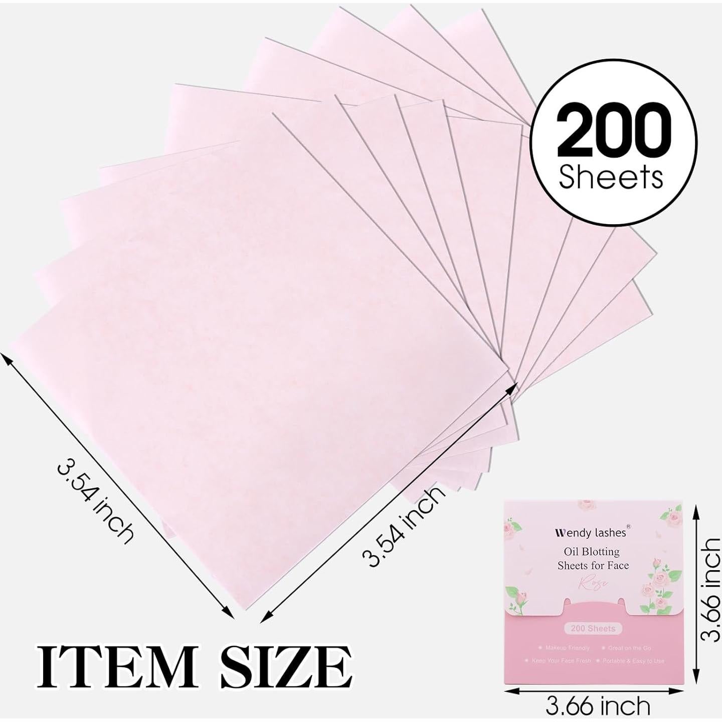 Hojas Absorbentes de Aceite para la Cara Wendy 200Pcs 9x9cm