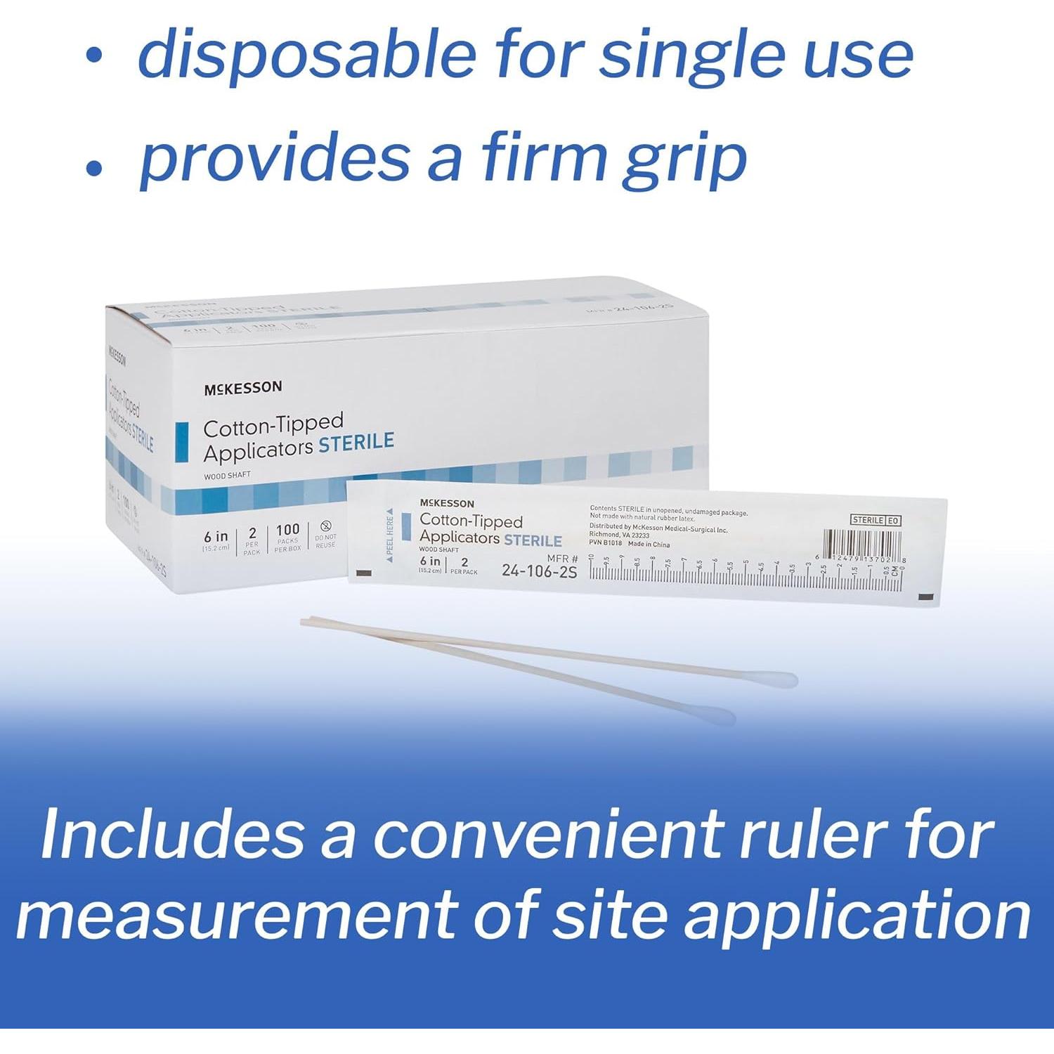 Hisopos de Algodón Estériles McKesson 15 cm - Caja de 200