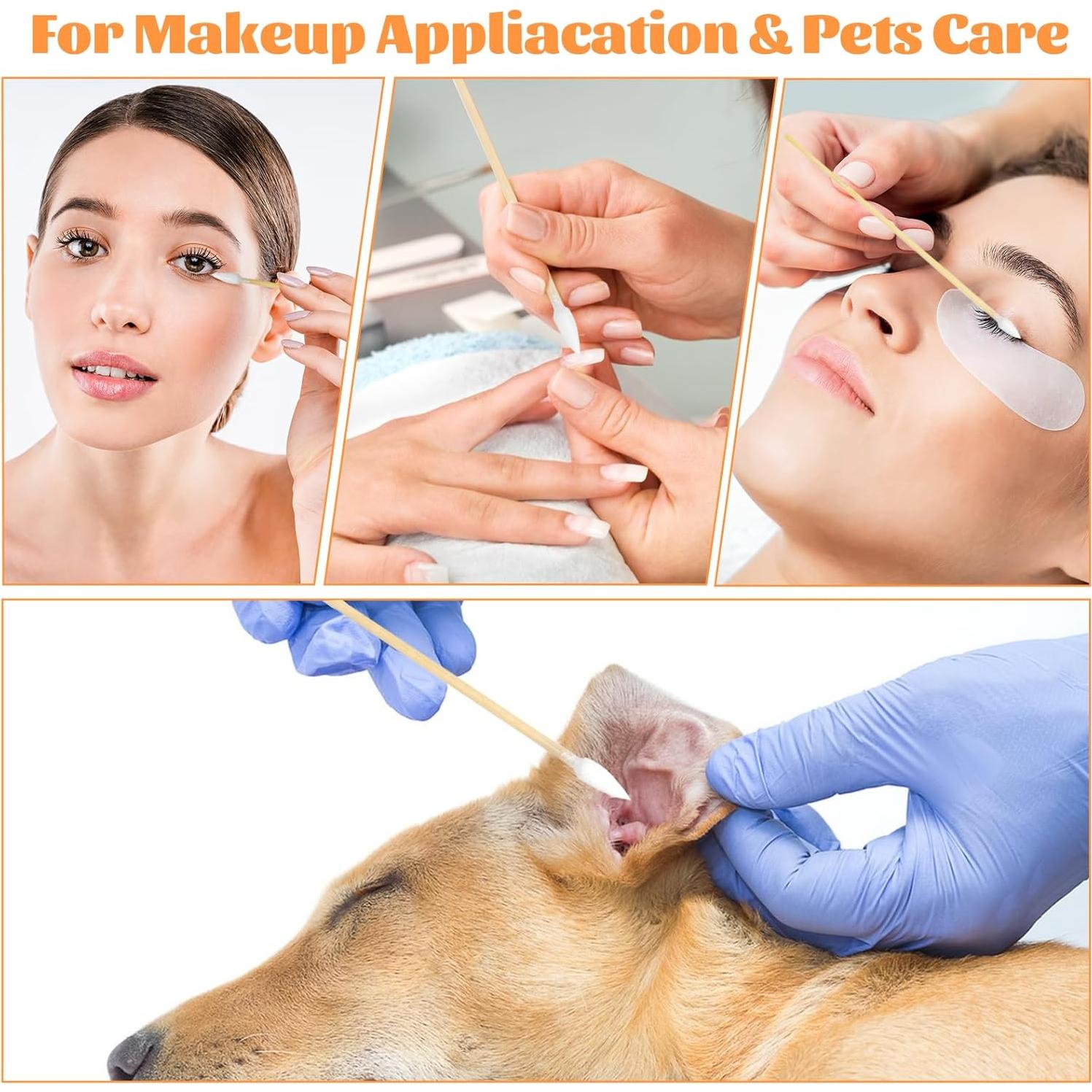 500 Hisopos de Algodón BODFPPC con Estuche de Almacenamiento