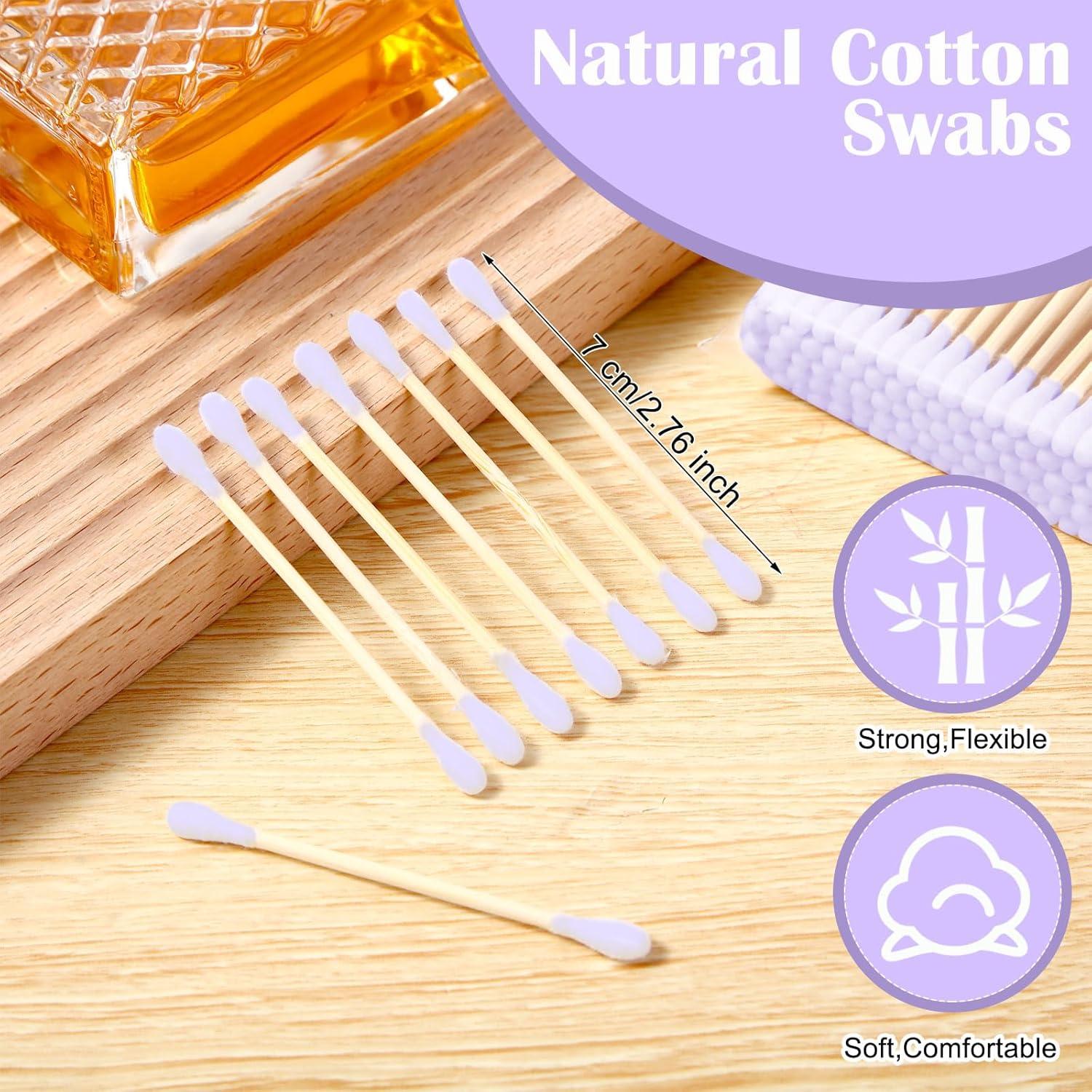 5000 Bastones de Algodón Orgánico Heigble 7 cm Púrpura Doble Punta