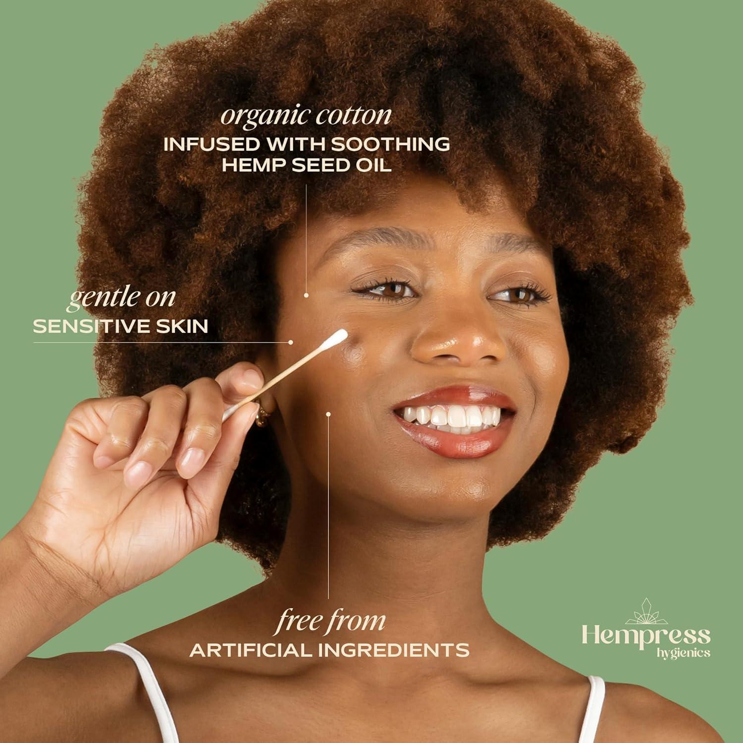 Hisopos de Algodón Orgánico Hempress - 200 Unidades Suaves