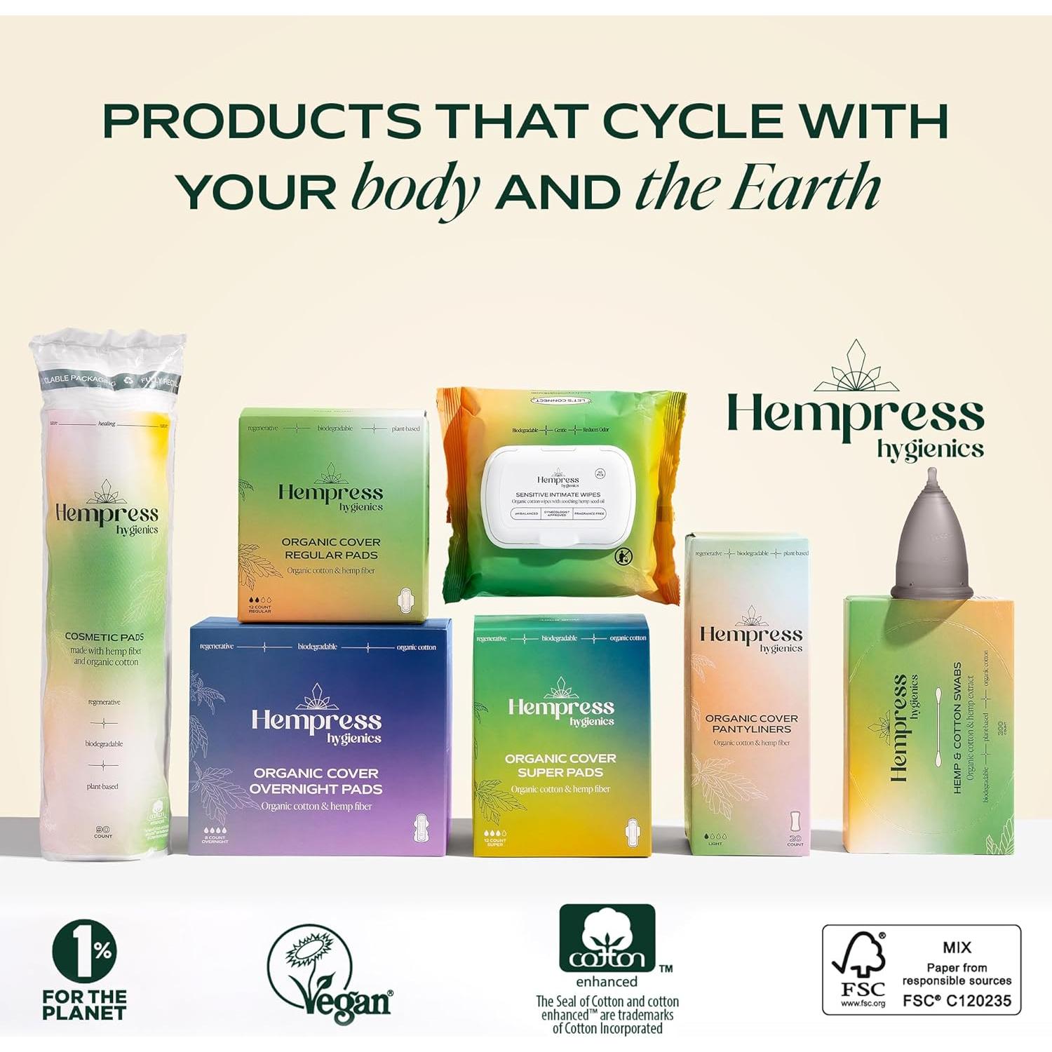 Hisopos de Algodón Orgánico Hempress - 200 Unidades Suaves