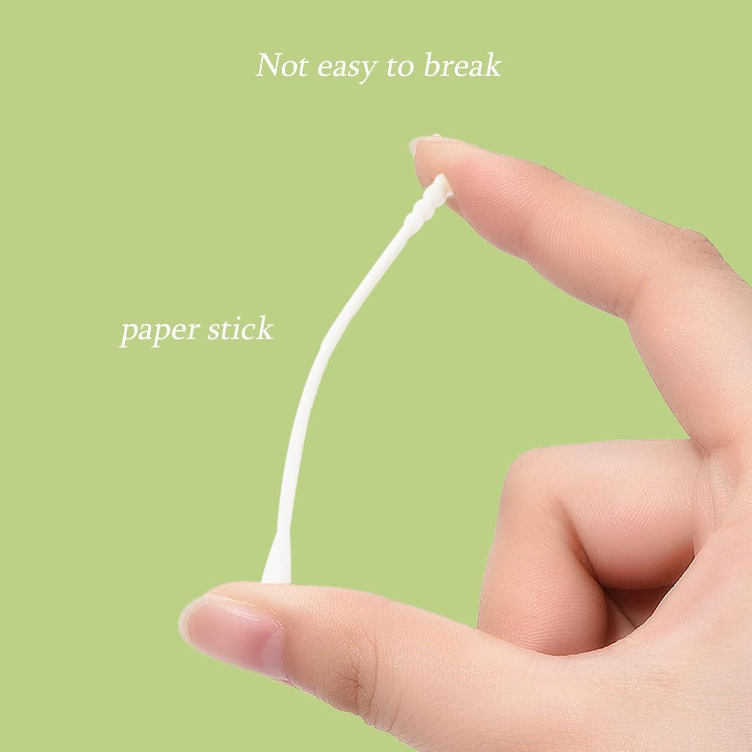 1000 Bastones de Algodón Espiral/Redondo con Mango de Papel