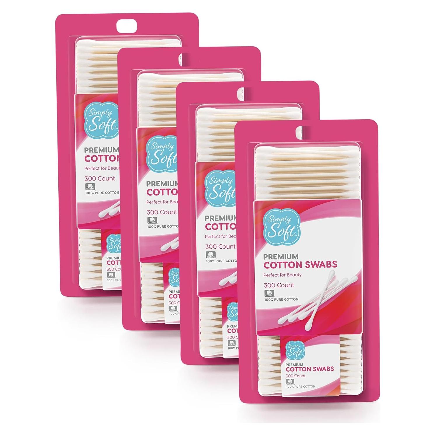 Hisopos de Algodón Simply Soft Doble Punta 300 Unidades