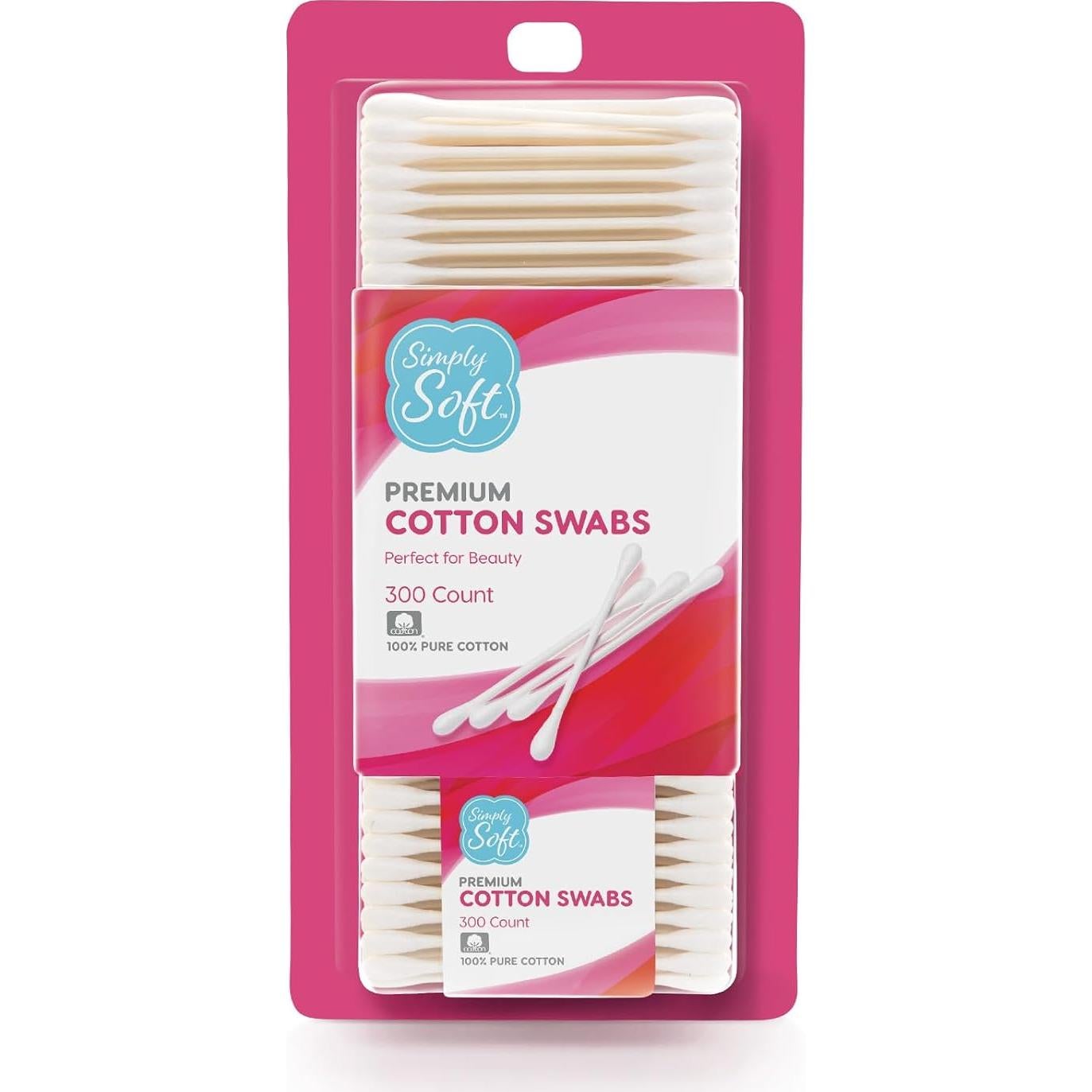 Hisopos de Algodón Simply Soft Doble Punta 300 Unidades