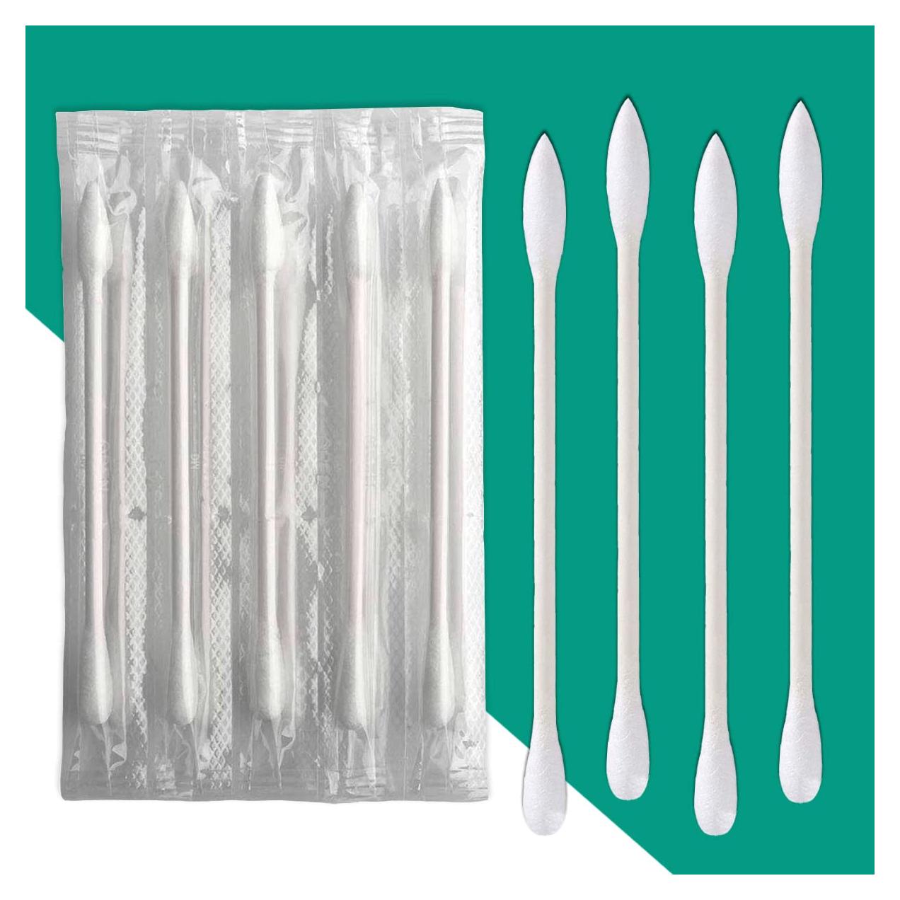 200 Hisopos de Algodón Doble Punta HQSLsund - Envuelto Individualmente