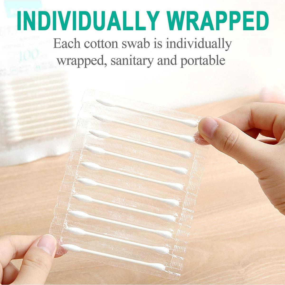 200 Hisopos de Algodón Doble Punta HQSLsund - Envuelto Individualmente
