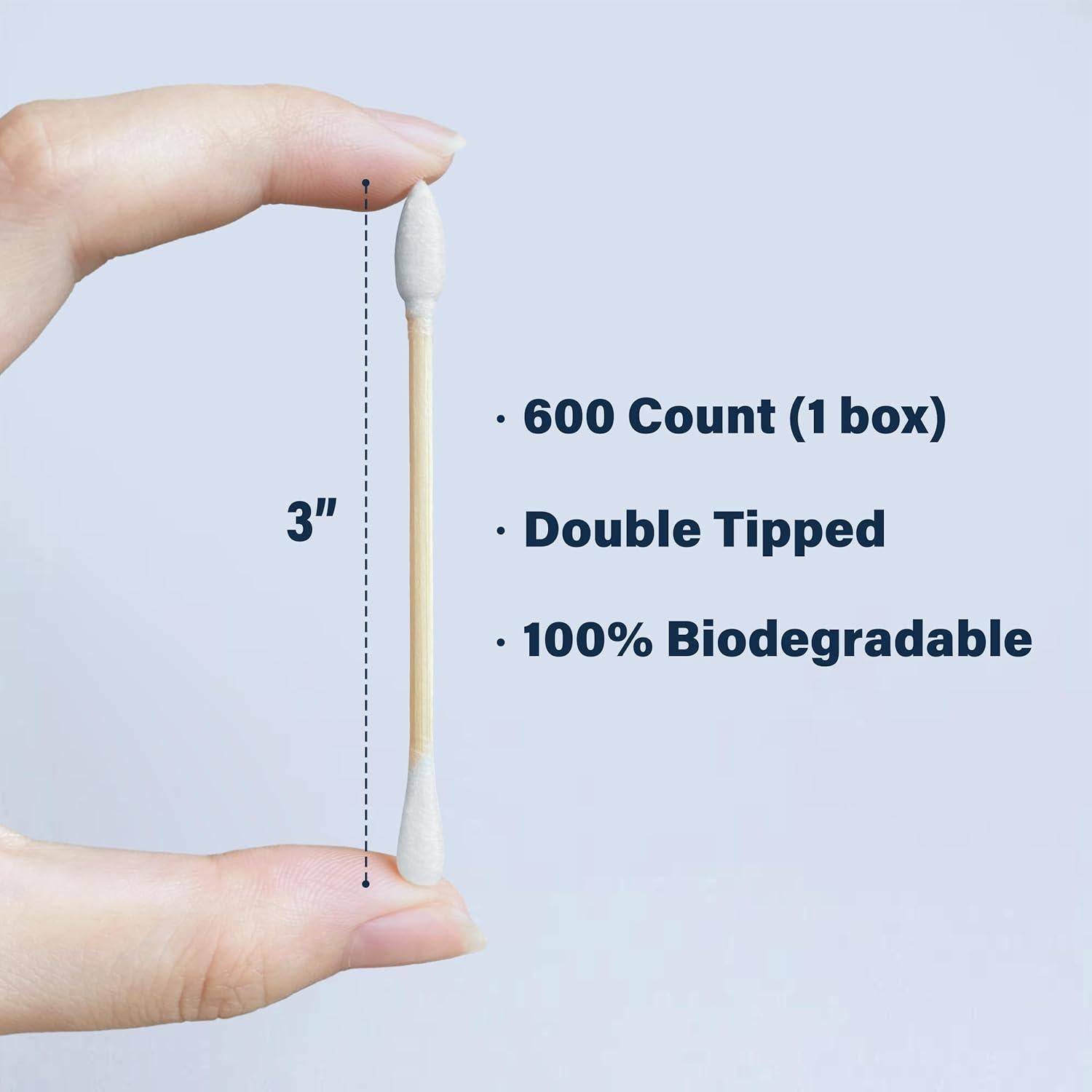 Hisopos de Algodón Biodegradables WOWOTEX 600 Unidades