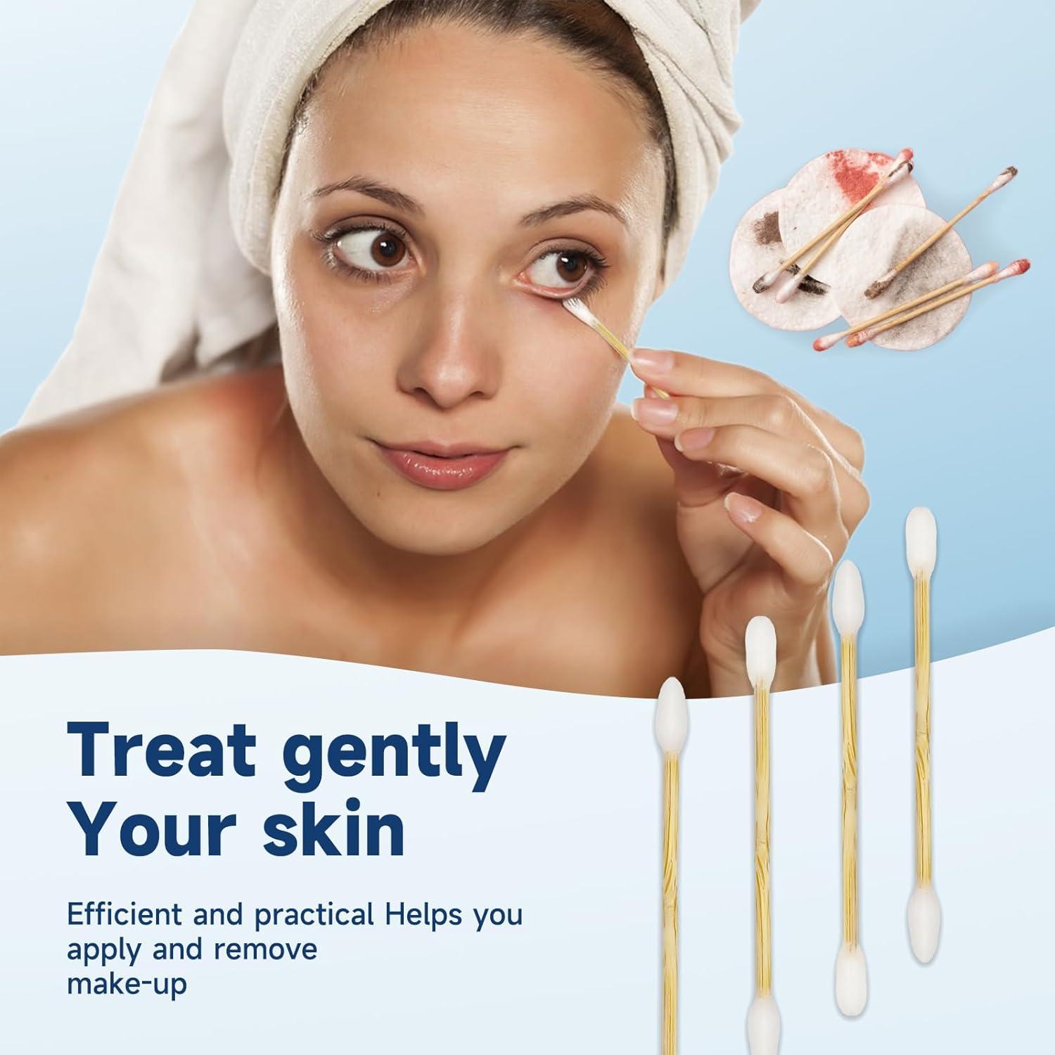 Bastoncillos de Algodón Natural HMTM 500 Unidades Biodegradables