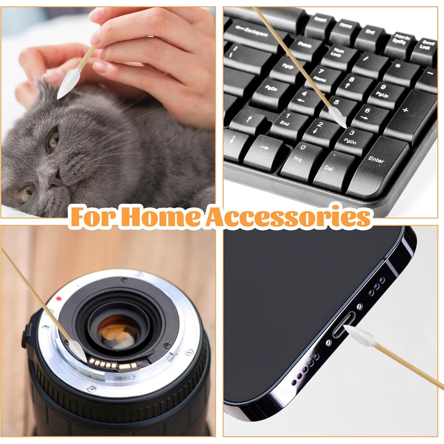 500 Hisopos de Algodón Punta Puntiaguda BFHKXW 17.4x11 cm