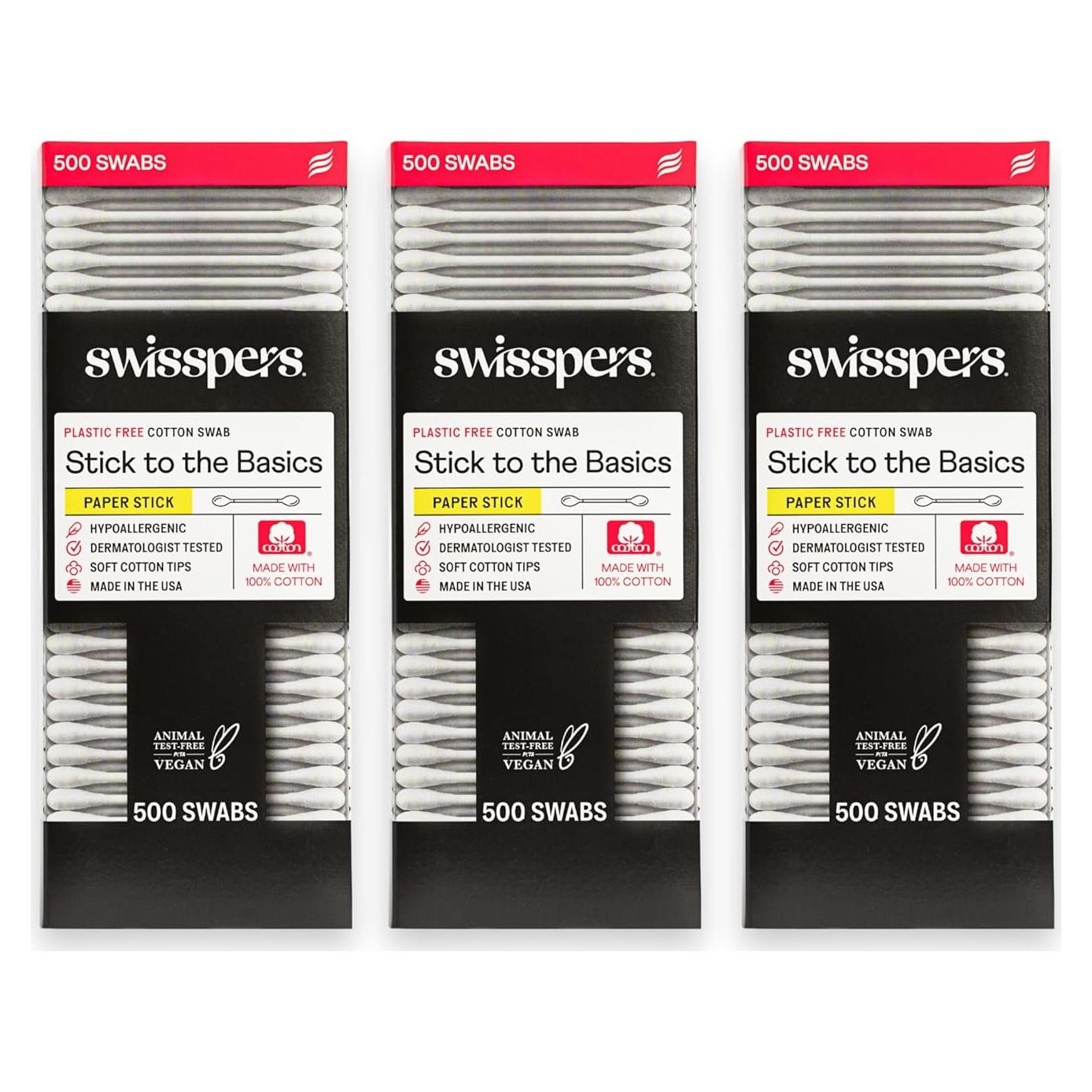 Bastones de Algodón Biodegradables Swisspers - 500 Unidades