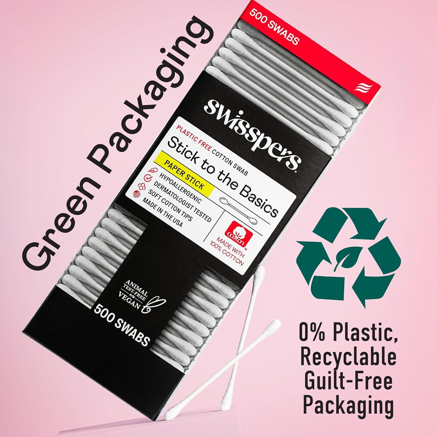 Bastones de Algodón Biodegradables Swisspers - 500 Unidades