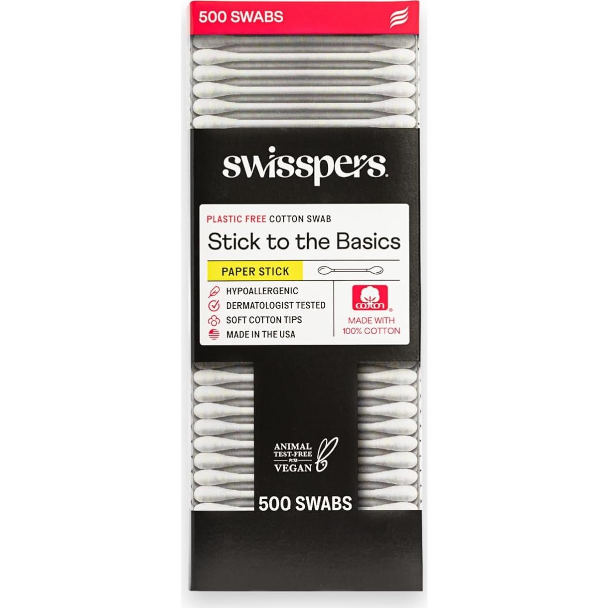 Bastones de Algodón Biodegradables Swisspers - 500 Unidades