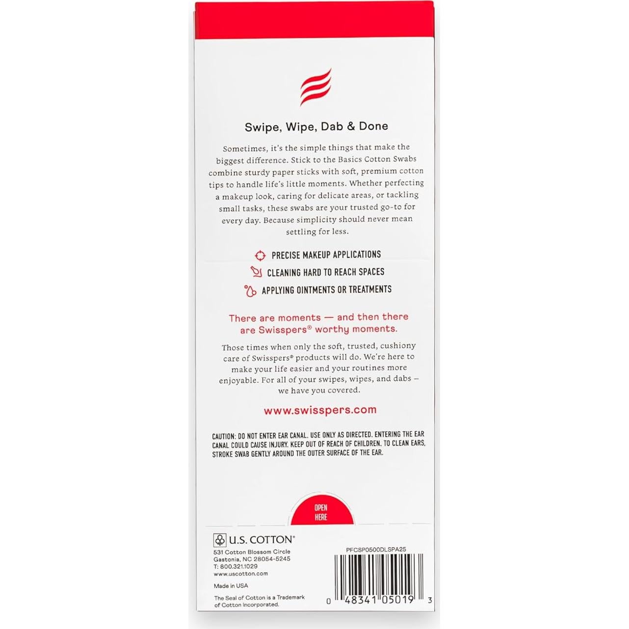 Bastones de Algodón Biodegradables Swisspers - 500 Unidades