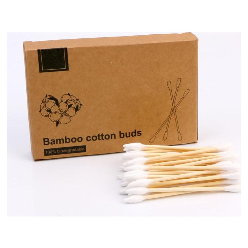 Hisopos de Algodón de Bambú Biodegradables - 100 Unidades