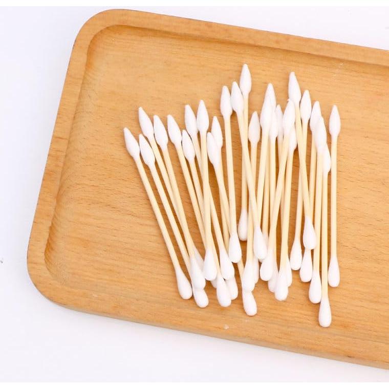 Hisopos de Algodón de Bambú Biodegradables - 100 Unidades