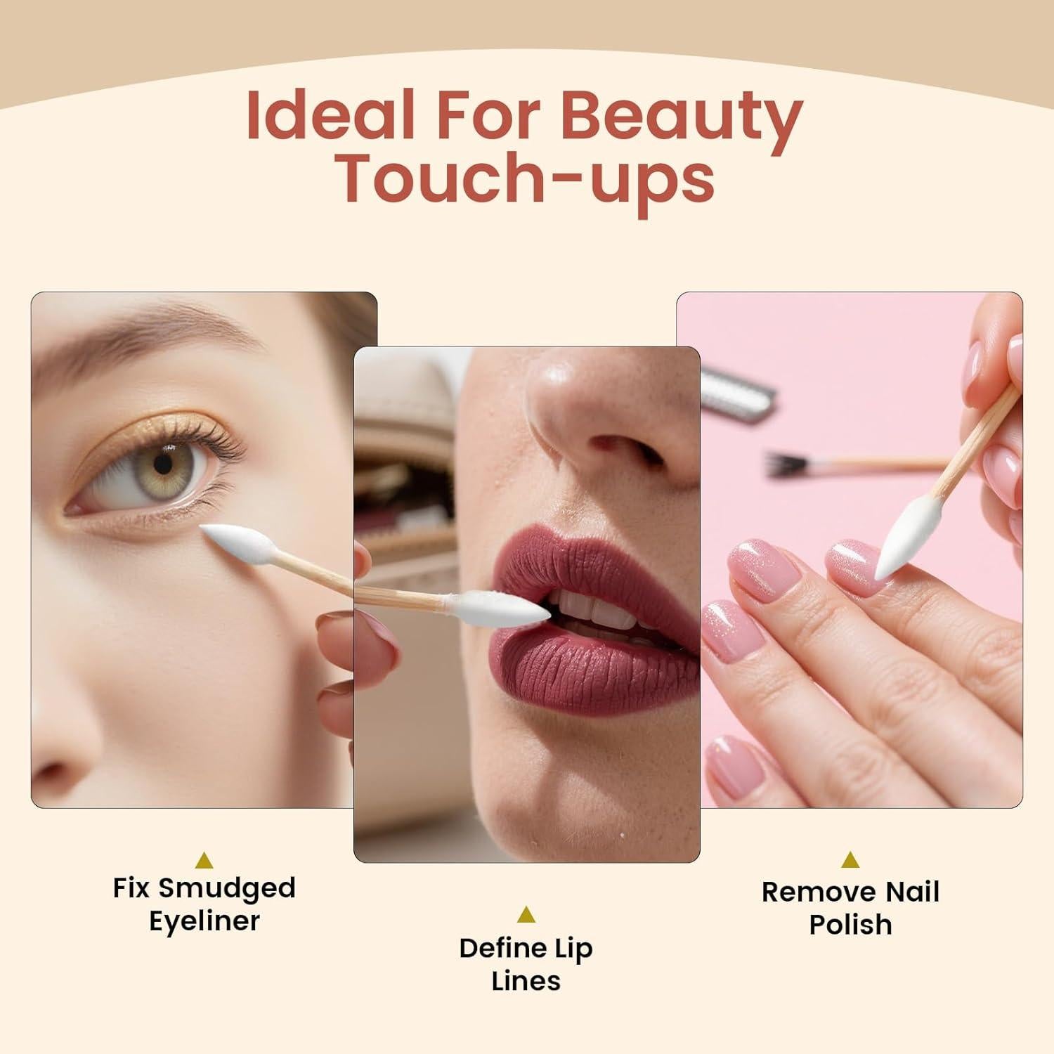 Hisopos de Algodón Punta Doble Bcowos 500 Unidades