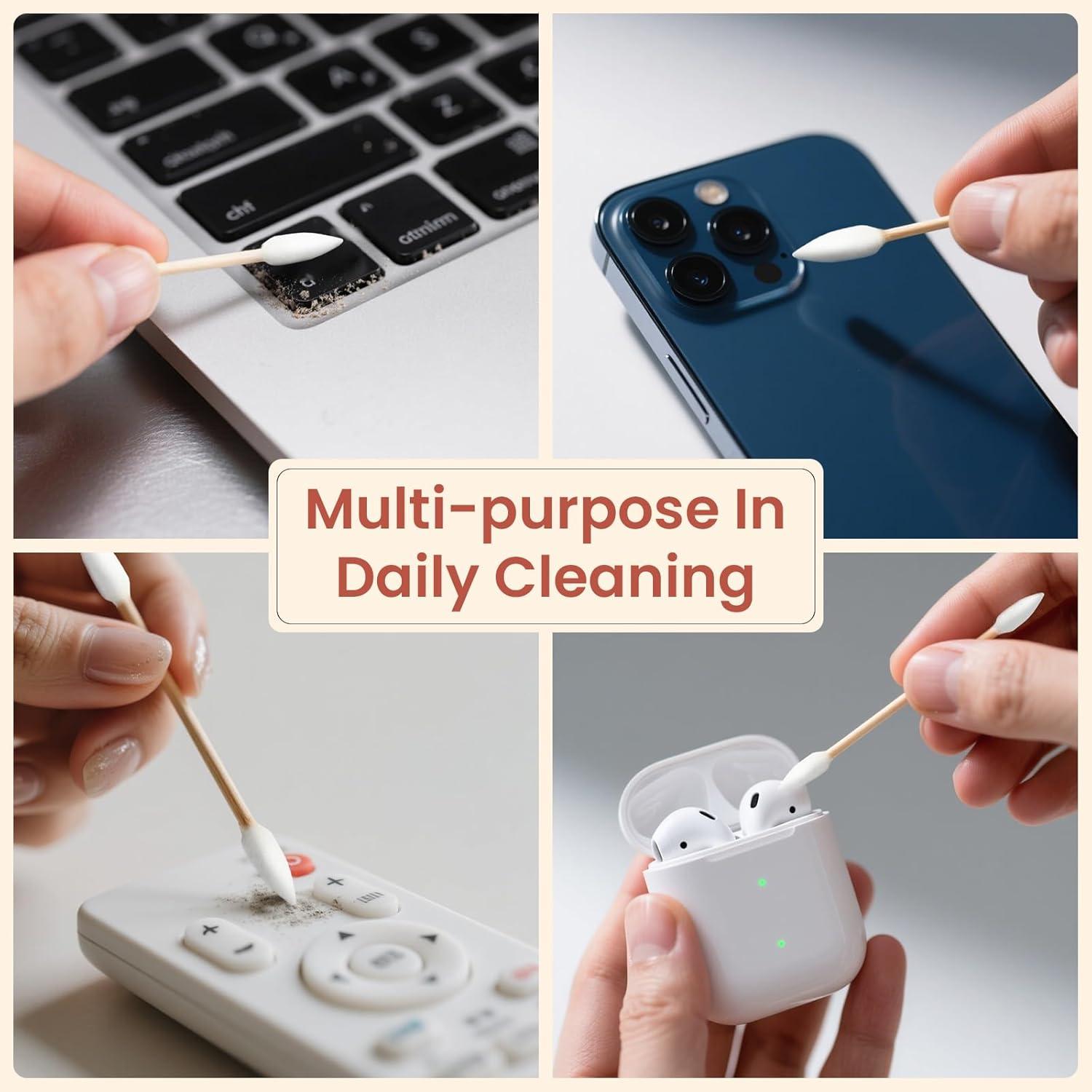 Hisopos de Algodón Punta Doble Bcowos 500 Unidades