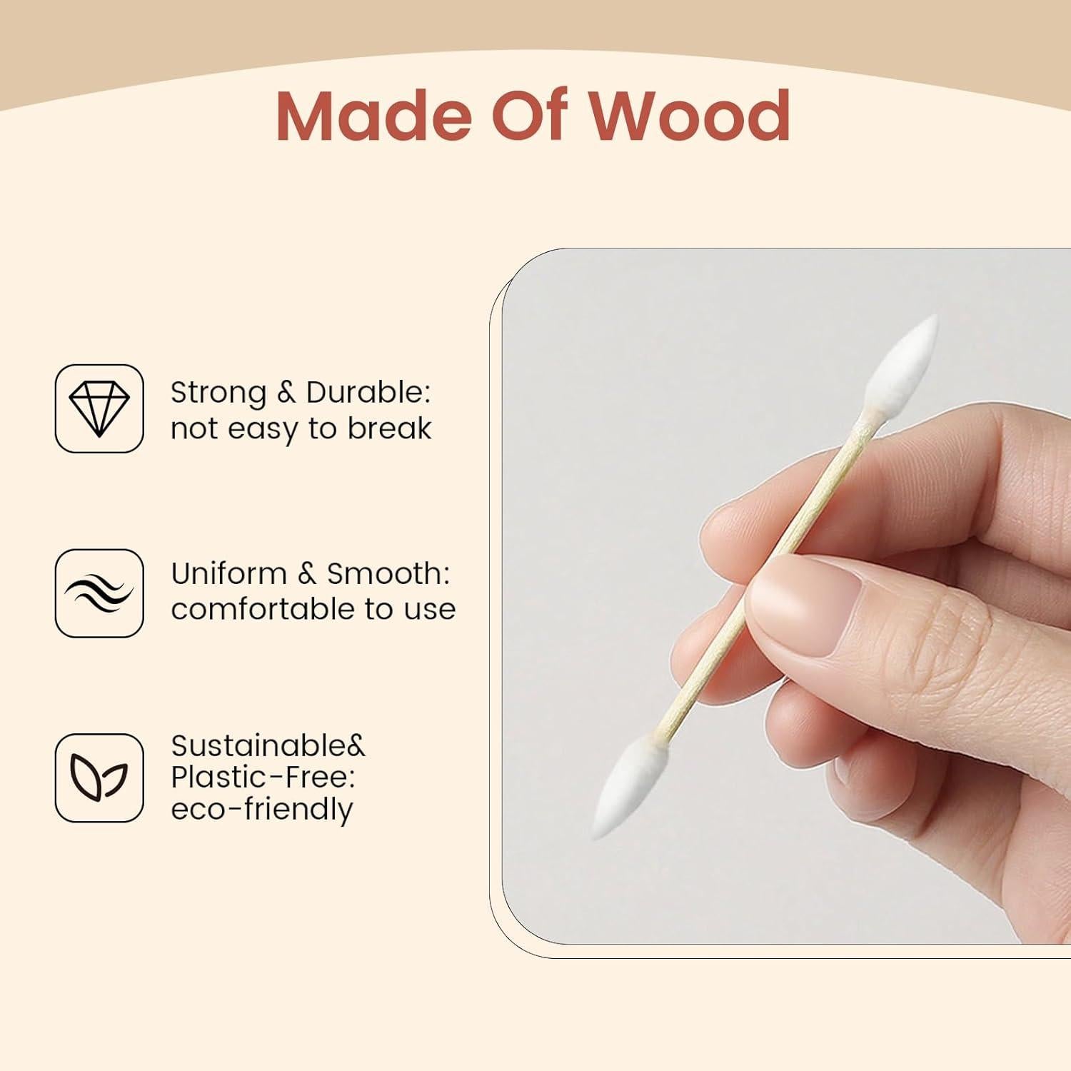 Hisopos de Algodón Punta Doble Bcowos 500 Unidades