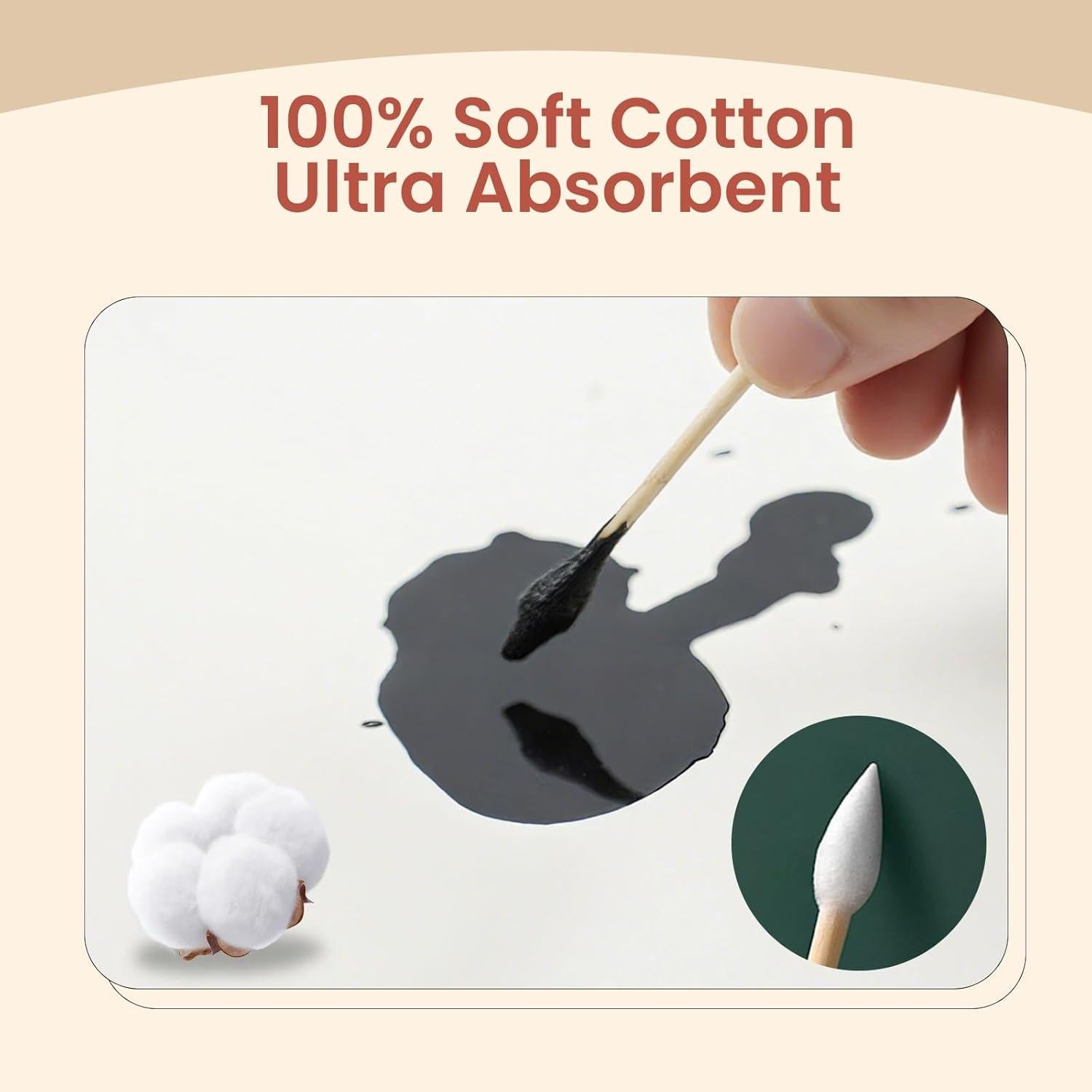 Hisopos de Algodón Punta Doble Bcowos 500 Unidades