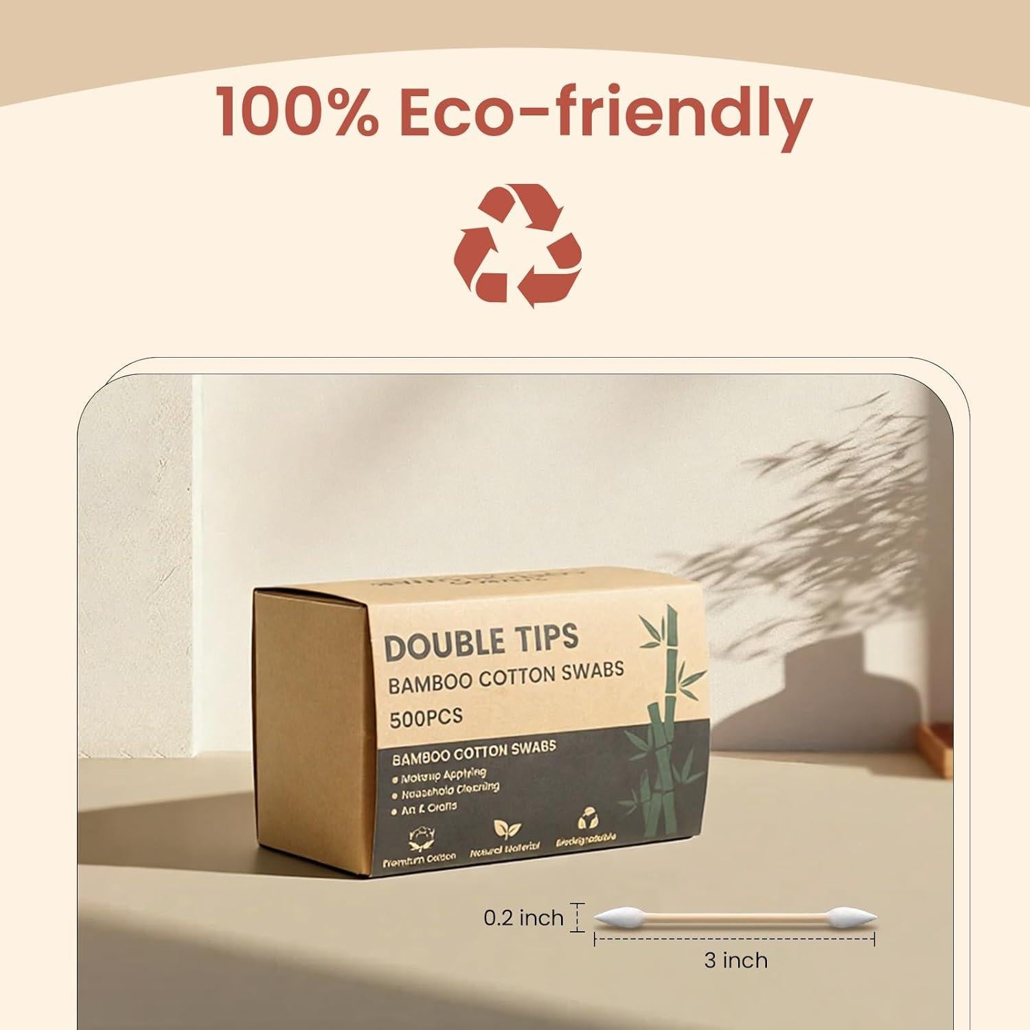 Hisopos de Algodón Punta Doble Bcowos 500 Unidades