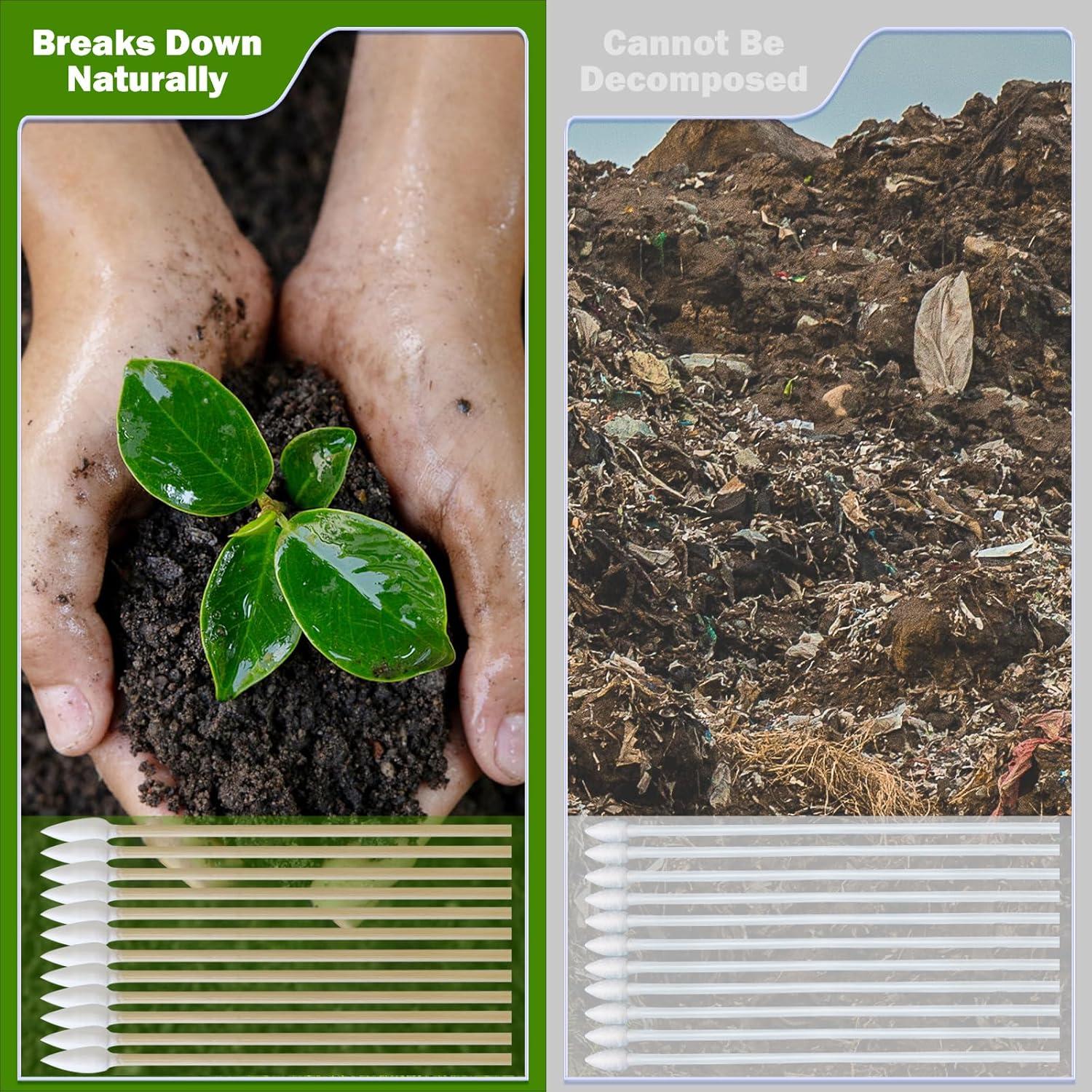 Hisopos de Algodón Garrelett 200 Puntas 15 cm para Limpieza