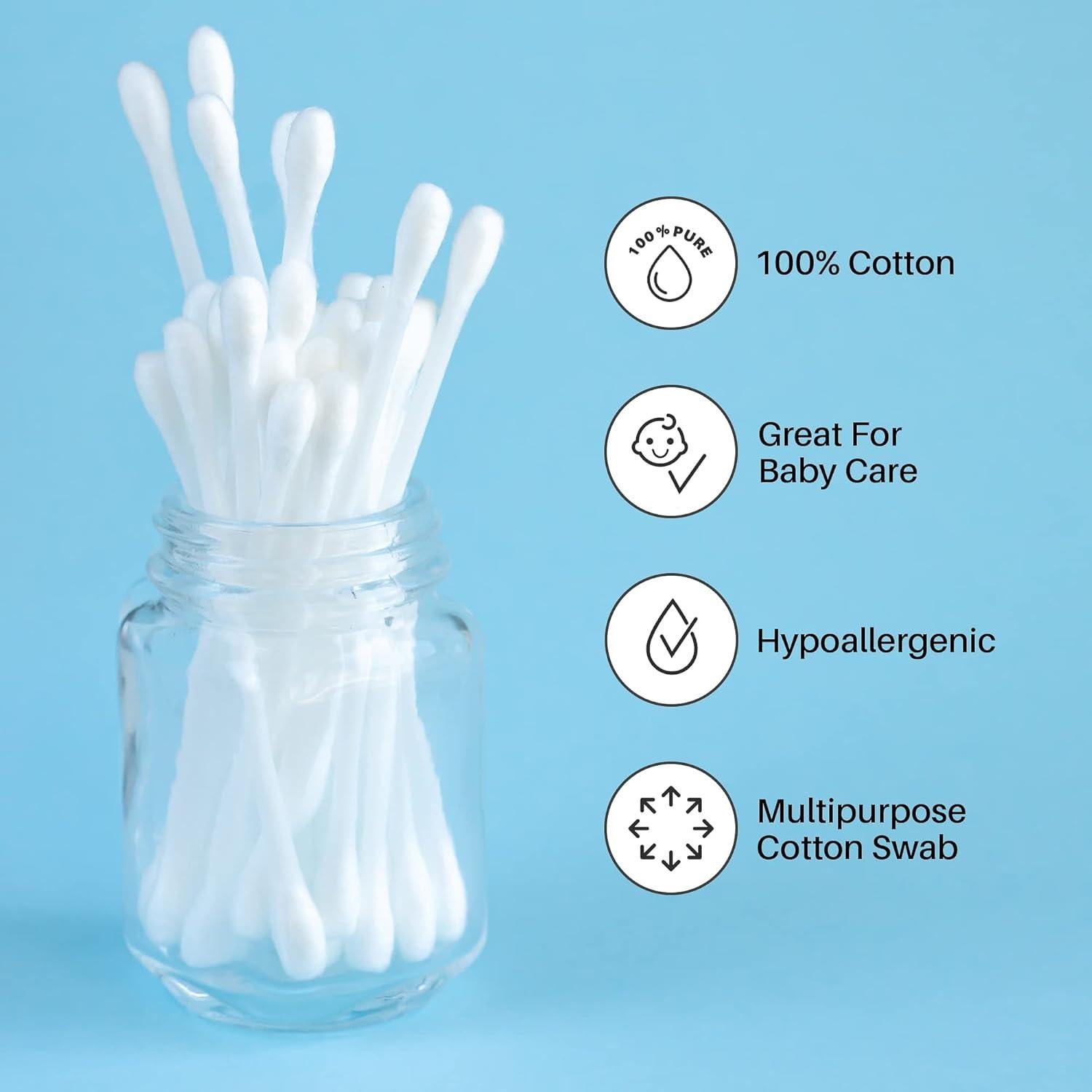 Bastoncillos de Algodón R-NEU 500 Unidades Doble Punta