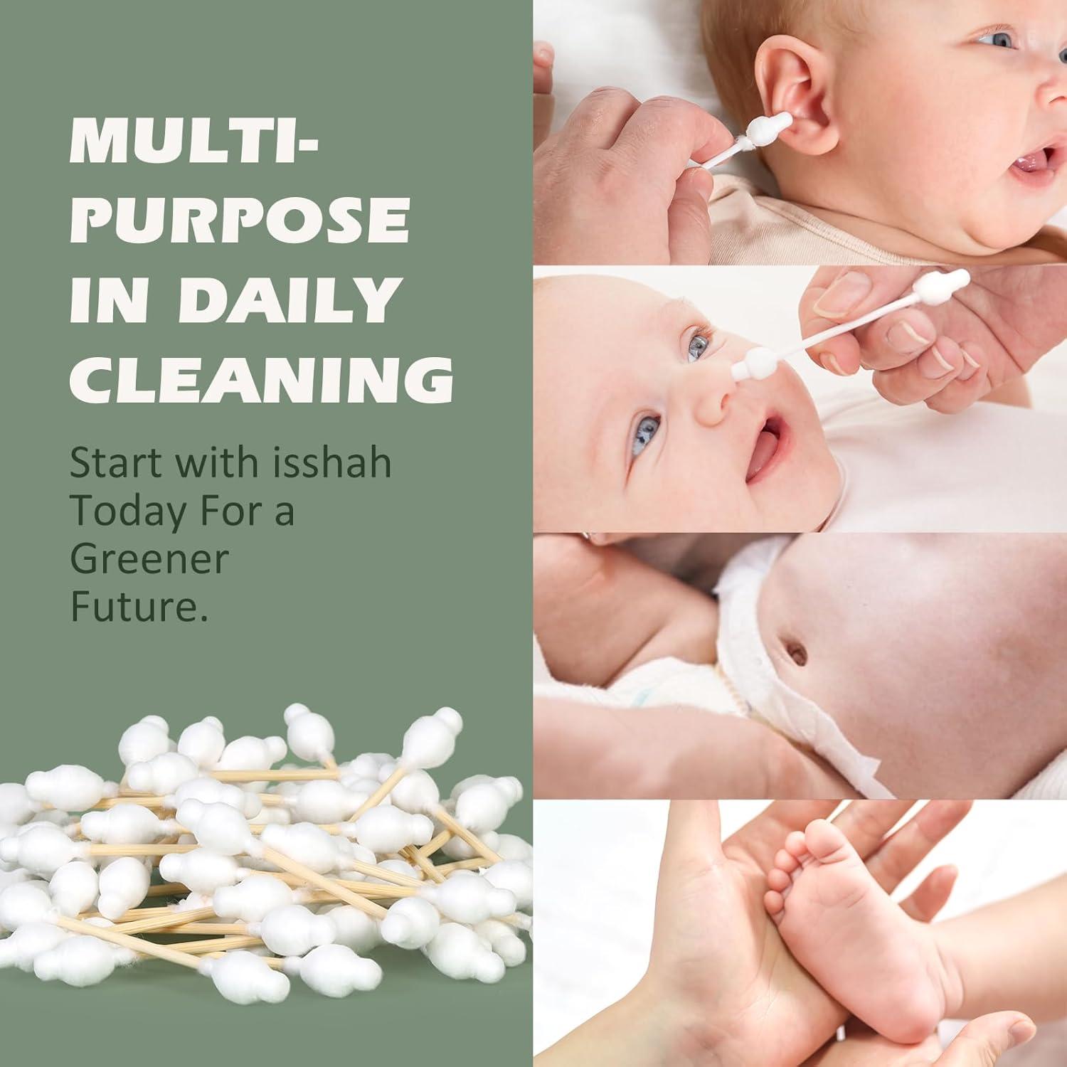 Hisopos de Algodón Ecológicos Isshah - 108 Unidades - Bambú