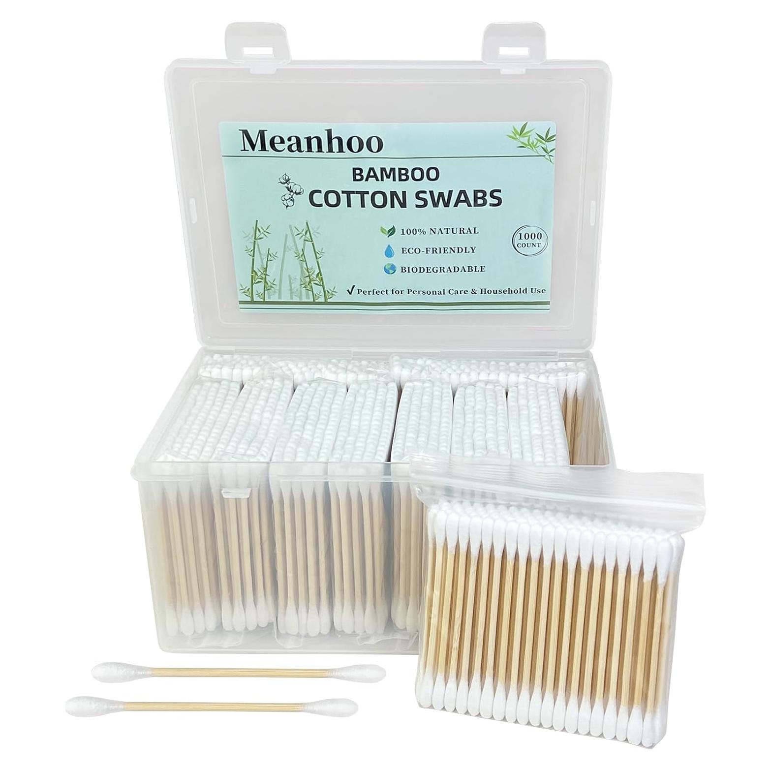 Hisopos de Algodón Orgánico de Bambú 1000 Unidades Doble Punta