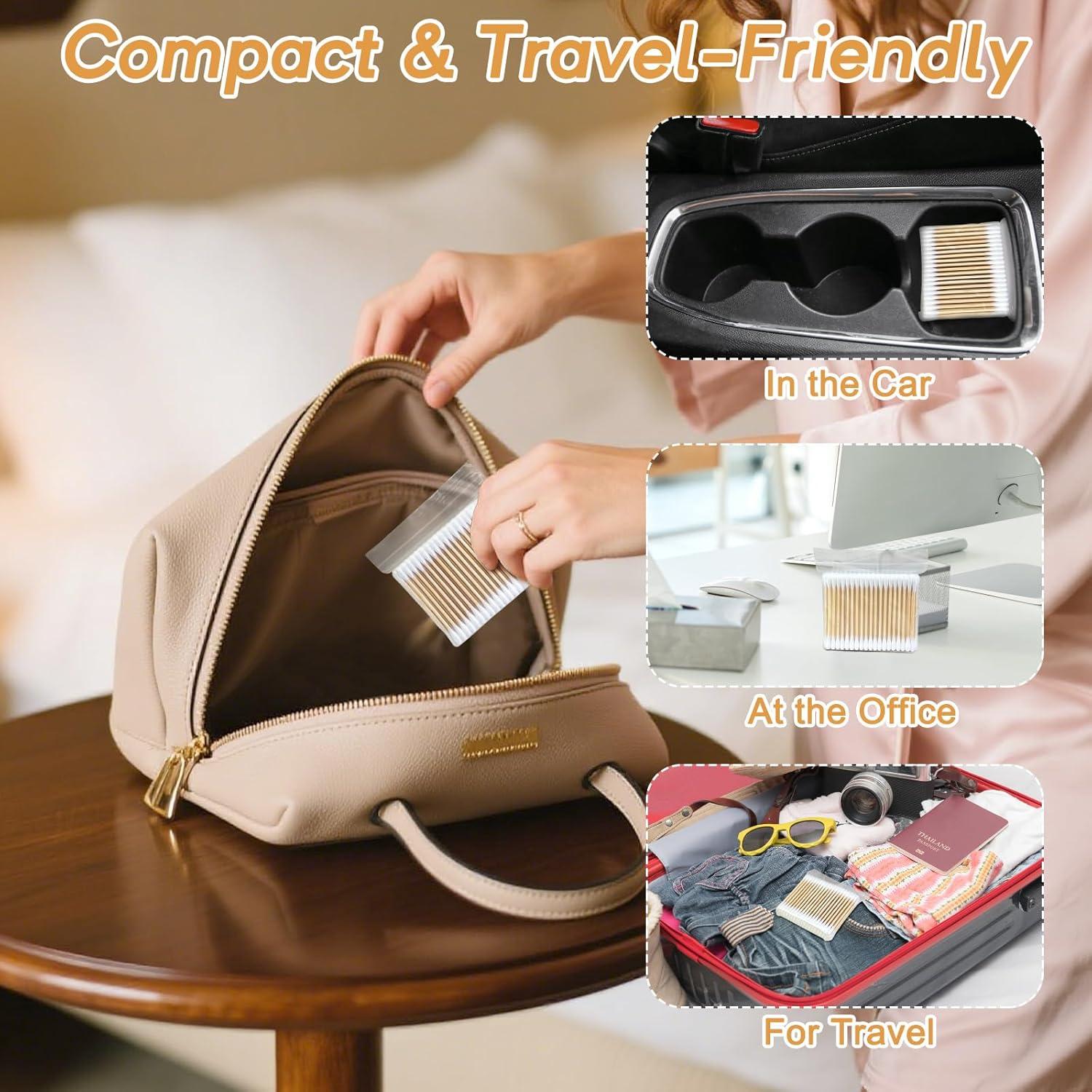 Hisopos de Algodón Orgánico de Bambú 1000 Unidades Doble Punta