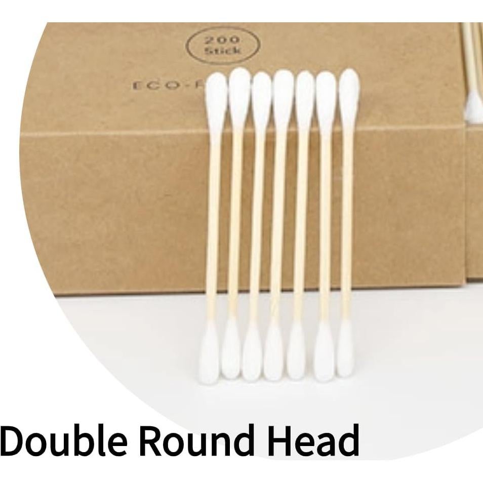 Hisopos de Algodón FANPOI 200pcs Biodegradables Rosa