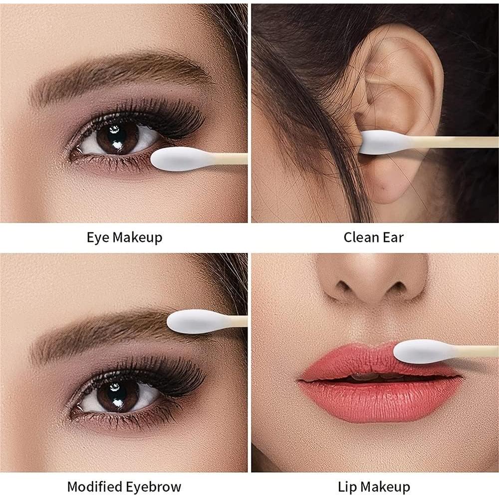 Hisopos de Algodón FANPOI 200pcs Biodegradables Rosa