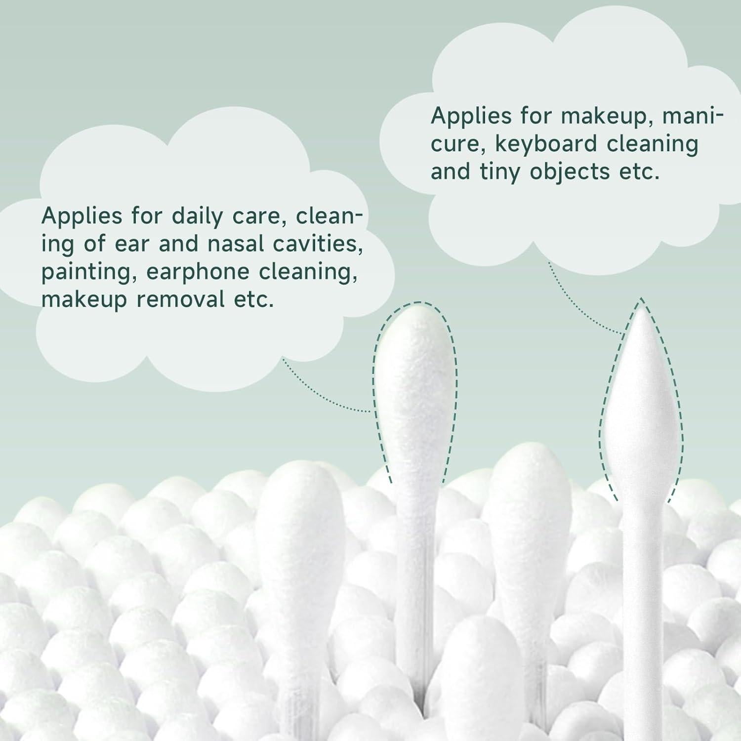 Bastoncillos de Algodón Biodegradables T&K - 1200 Unidades