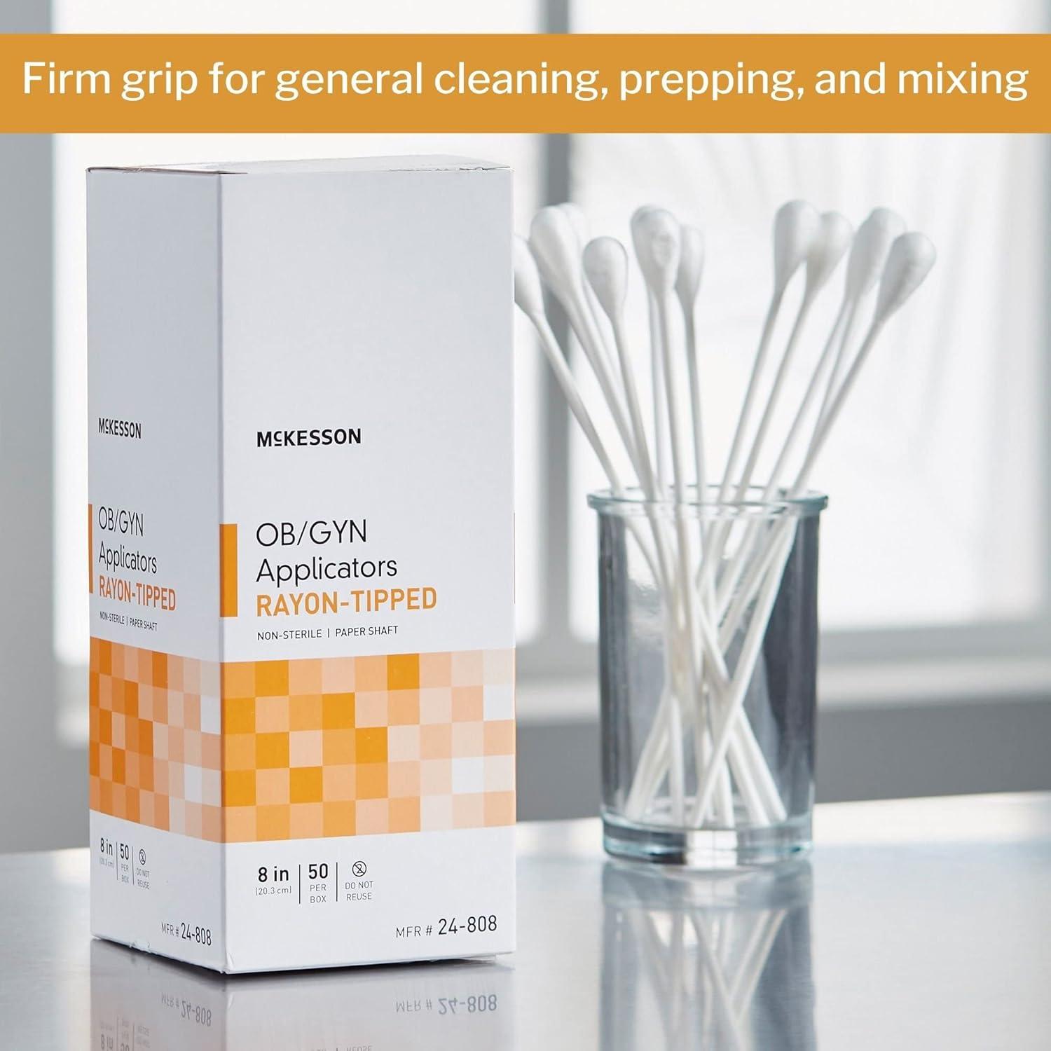 Aplicadores OB-GYN McKesson 20.32 cm Rayón No Estériles 50 Unidades