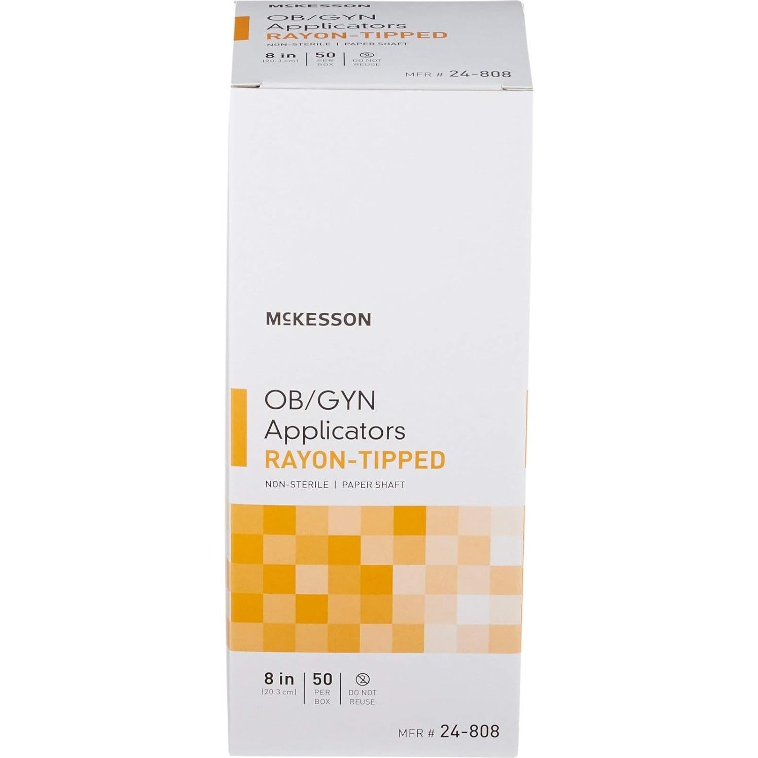 Aplicadores OB-GYN McKesson 20.32 cm Rayón No Estériles 50 Unidades