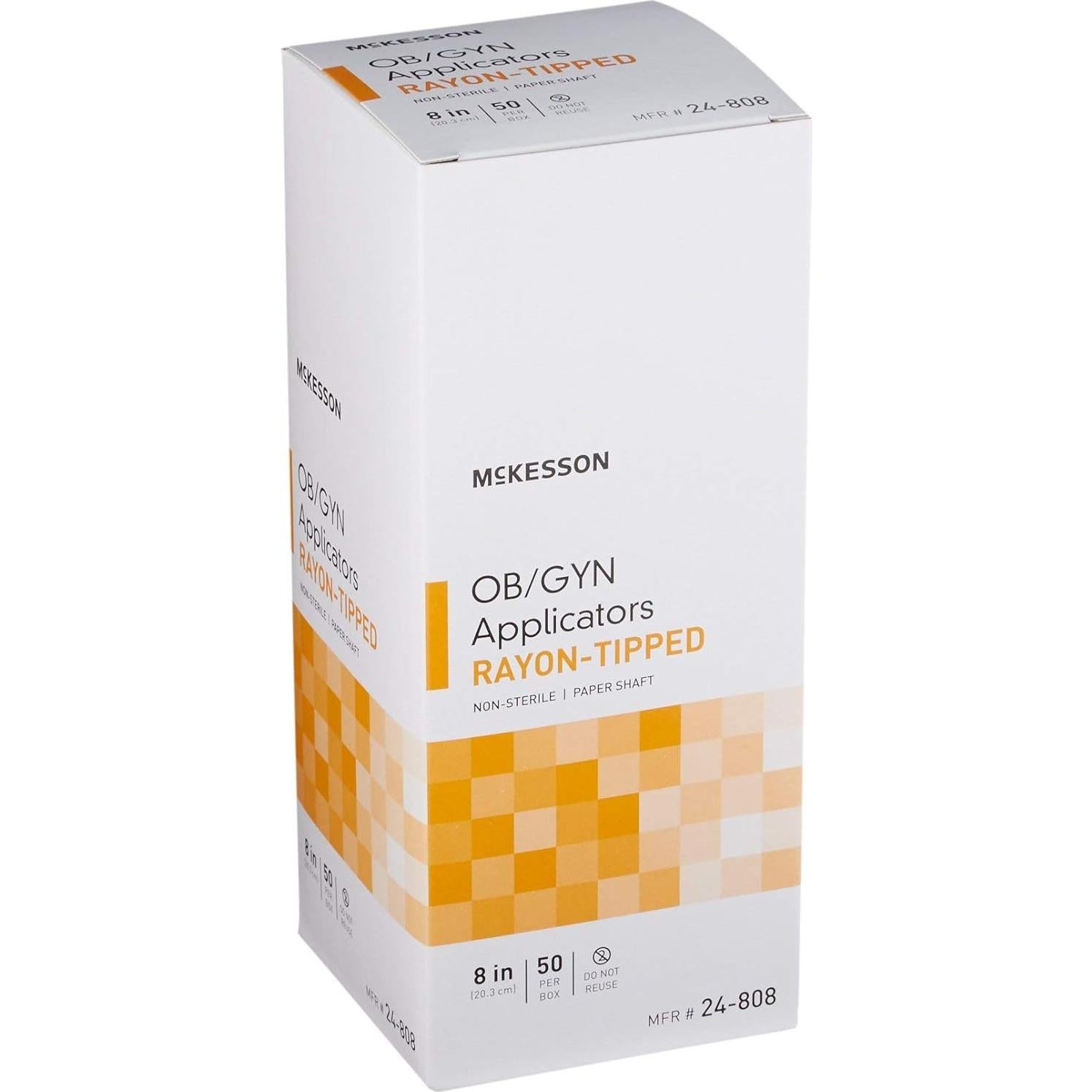 Aplicadores OB-GYN McKesson 20.32 cm Rayón No Estériles 50 Unidades