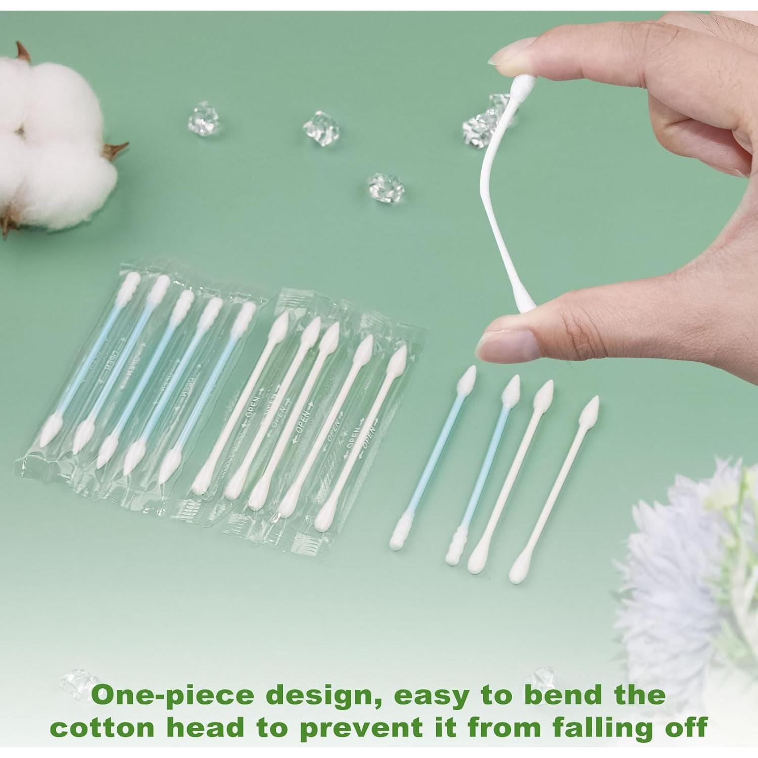 Hisopos de Algodón Envuelto Individualmente SLequipo 200 Unidades