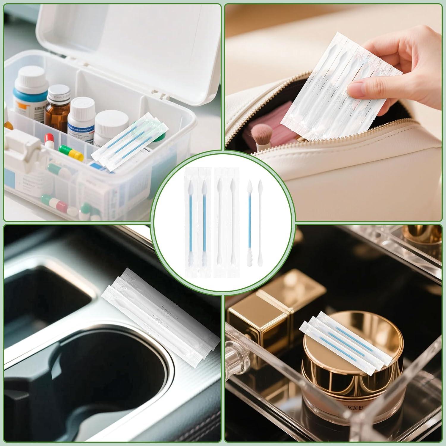 Hisopos de Algodón Envuelto Individualmente SLequipo 200 Unidades