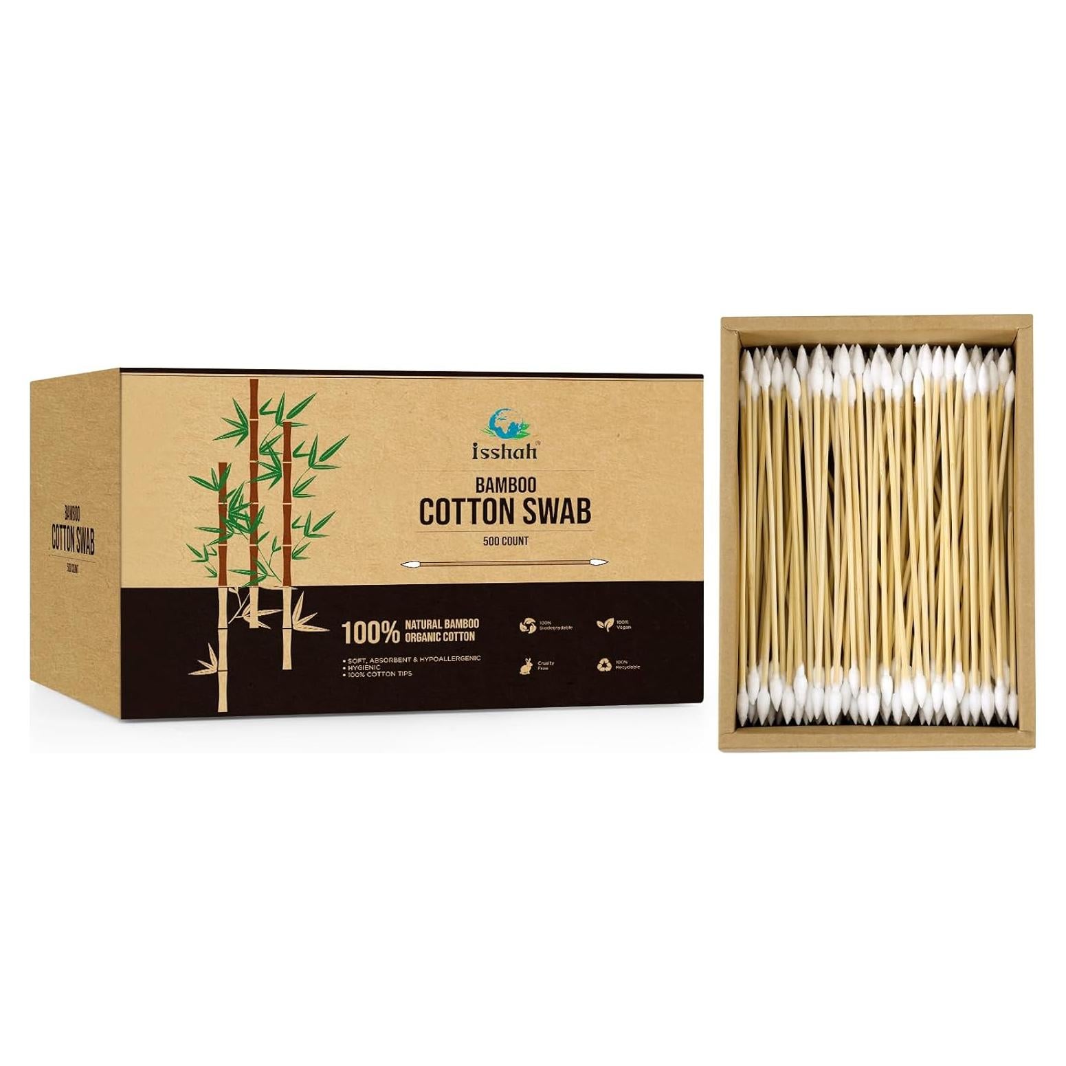 Hisopos de limpieza de armas Isshah de bambú biodegradable 500 unidades