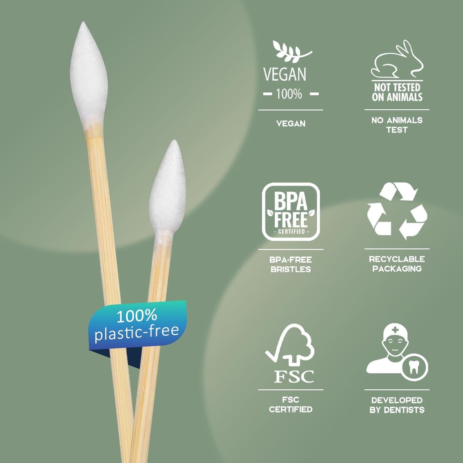 Hisopos de limpieza de armas Isshah de bambú biodegradable 500 unidades